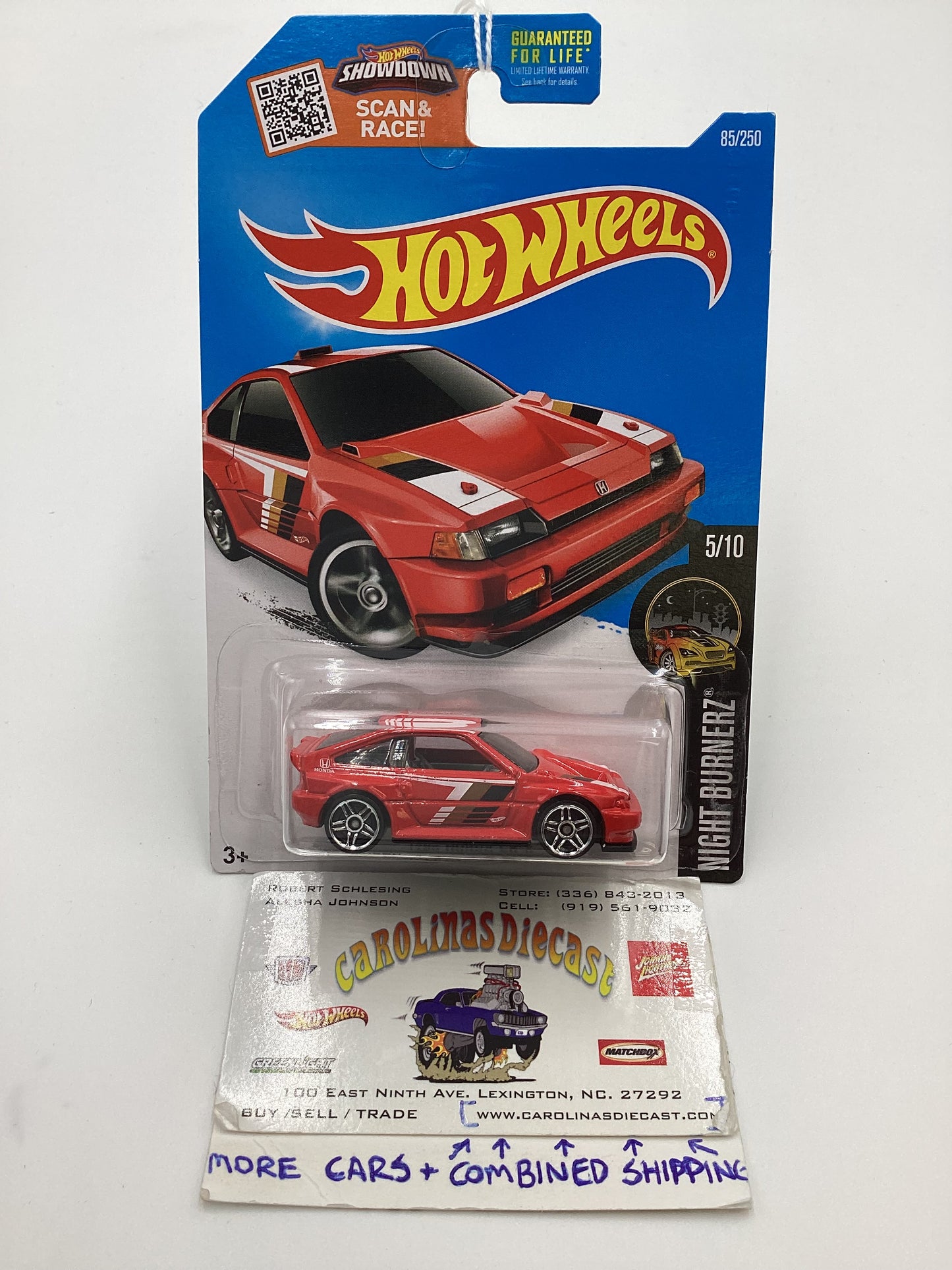 2016 Hot Wheels #82 1985 Honda CR-X Red 77G