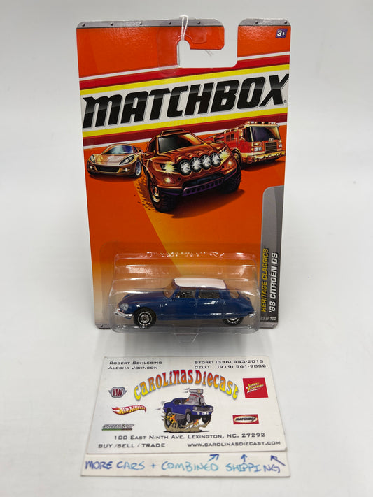 Matchbox Heritage Classics #23 68 Citroen DS Blue 216N