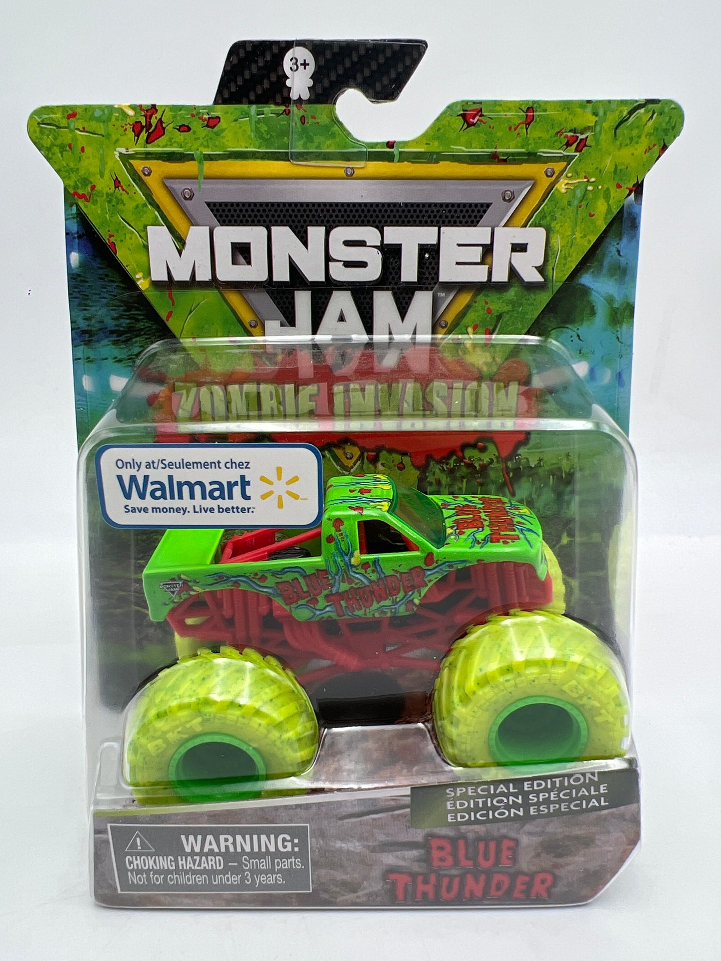 Monster Jam Walmart Exclusive Special Edition Zombie Invasion Blue Thunder