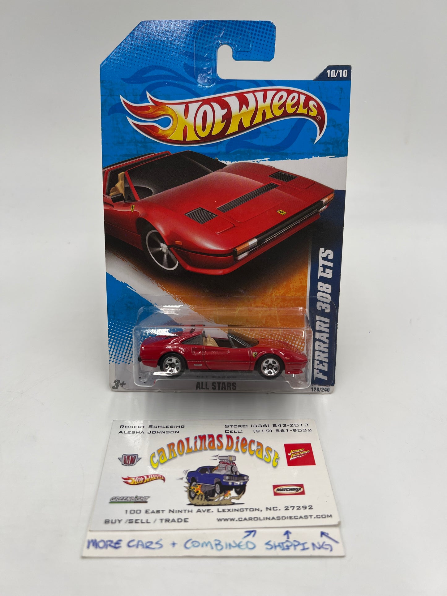 2011 Hot Wheels All Stars #128 Ferrari 308 GTS Red W/Protector