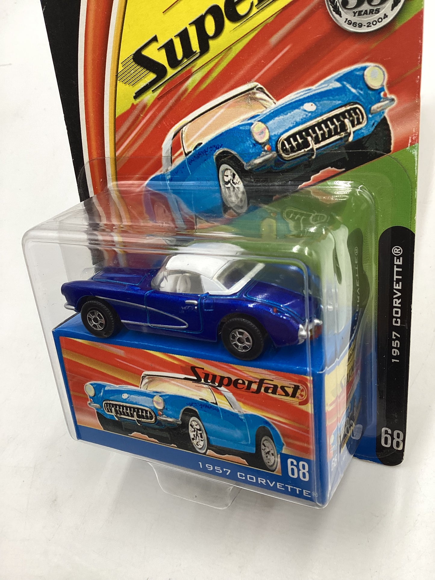 Matchbox 2004 Superfast #68 1957 Chevrolet Corvette blue 174F