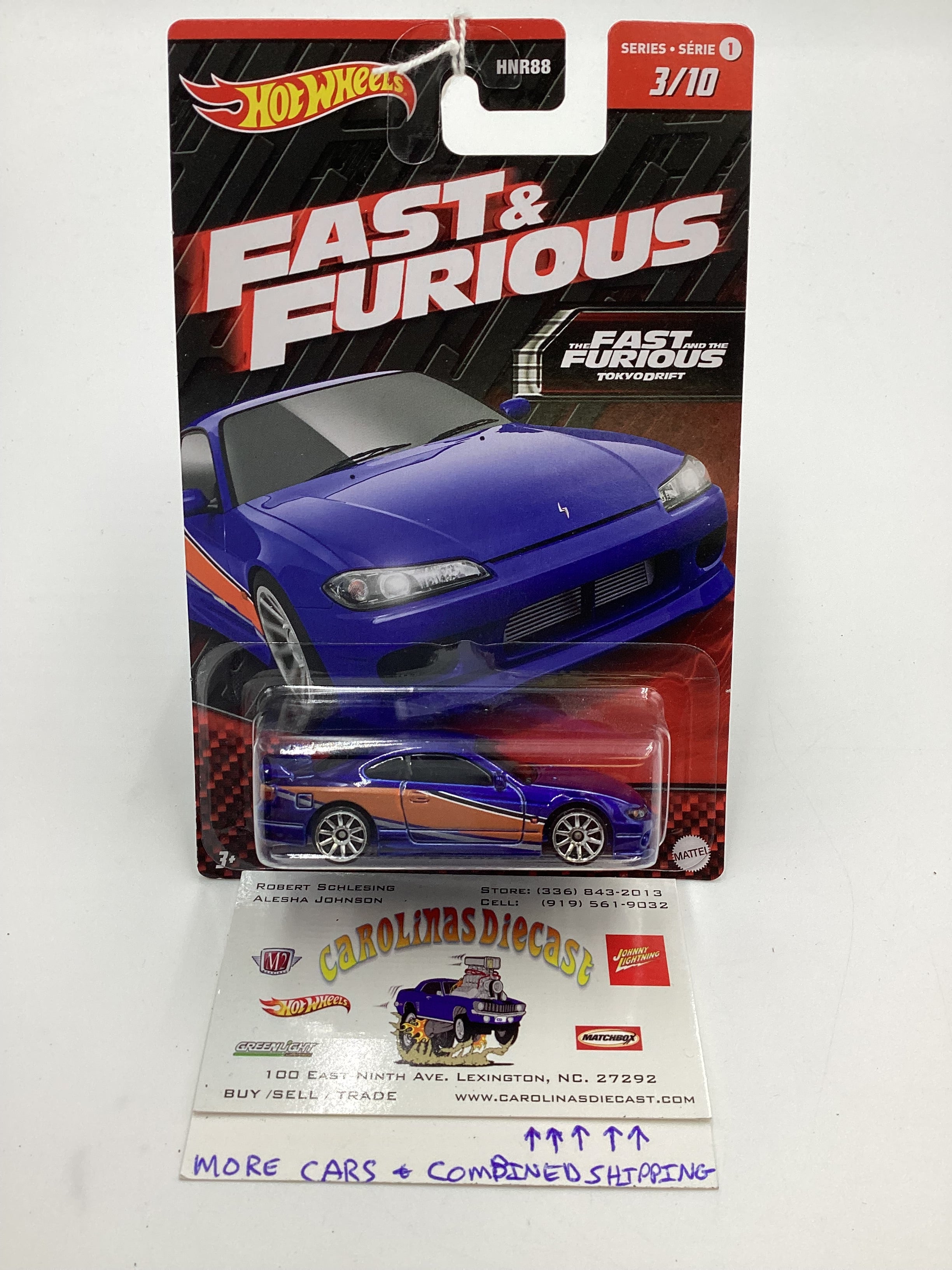 2023 Hot Wheels Fast and Furious Series 1 3 Nissan Silvia S15 Blue carolinasdiecast