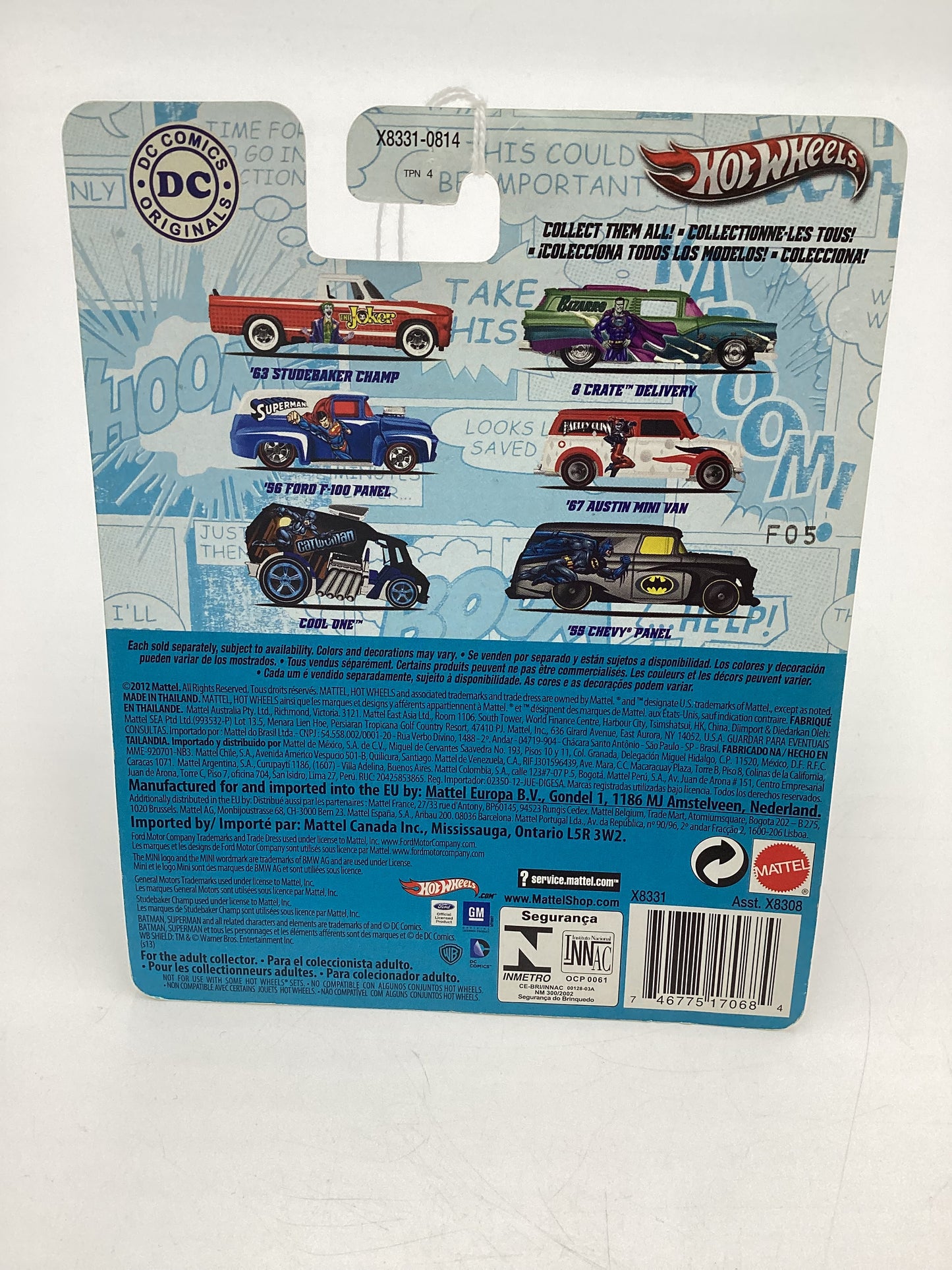 Hot wheels pop culture DC Comics Superman 56 Ford F-100 Panel Blue/White 268B