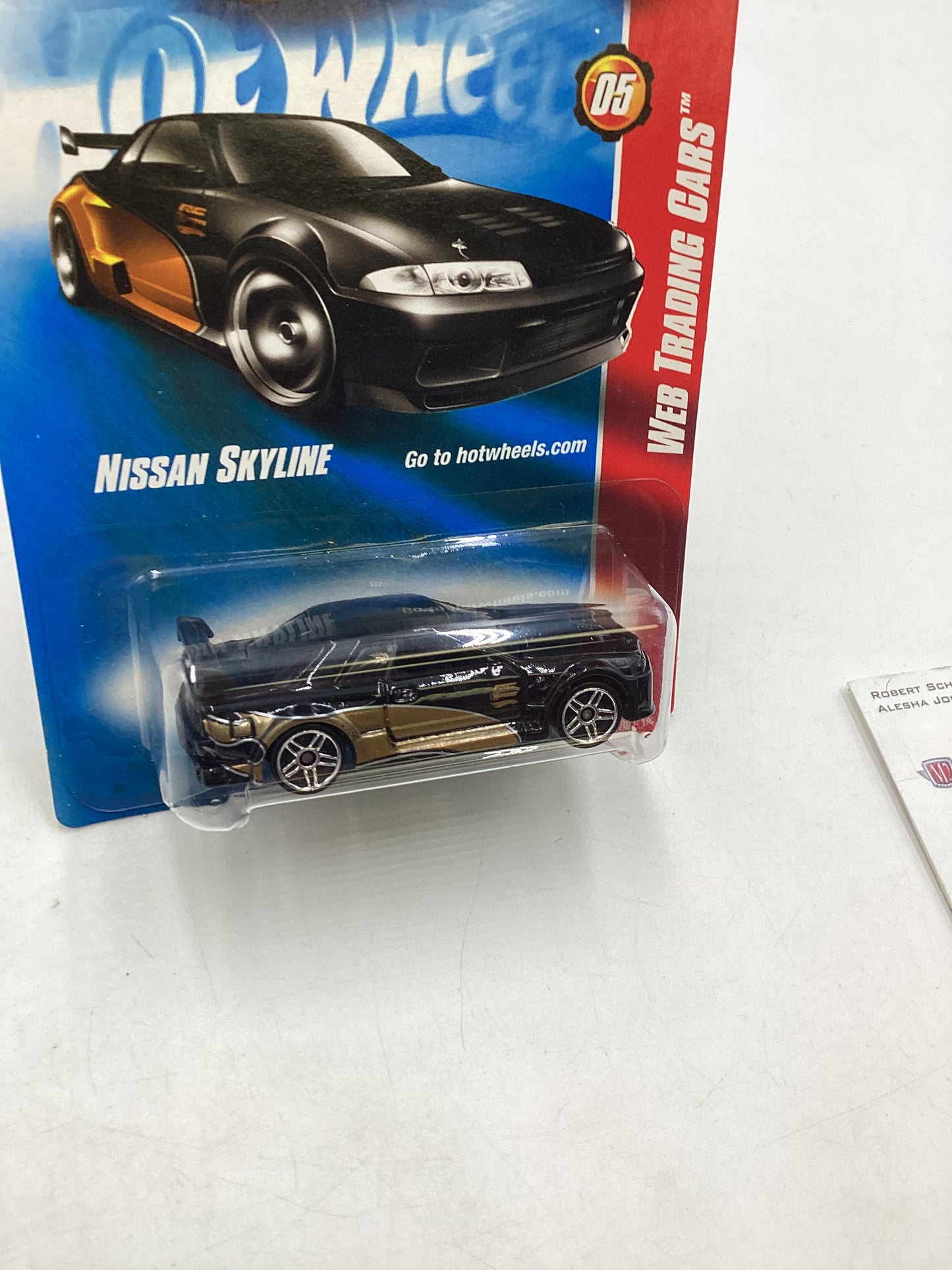 2008 Hot Wheels #081 Web Trading Cars Black Nissan Skyline with protector