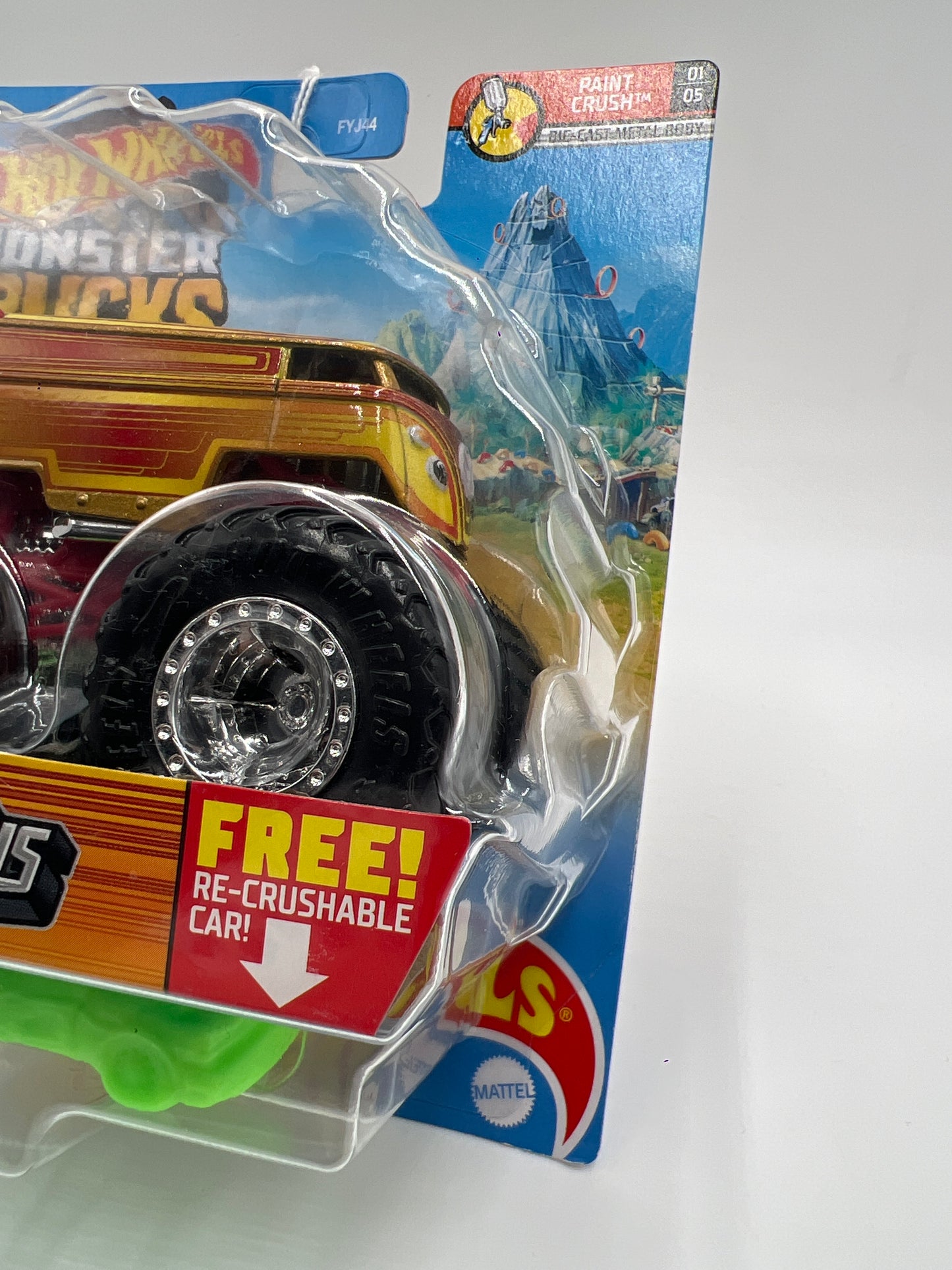 2021 Hot Wheels Monster Trucks Paint Crush #29 VW Drag Bus