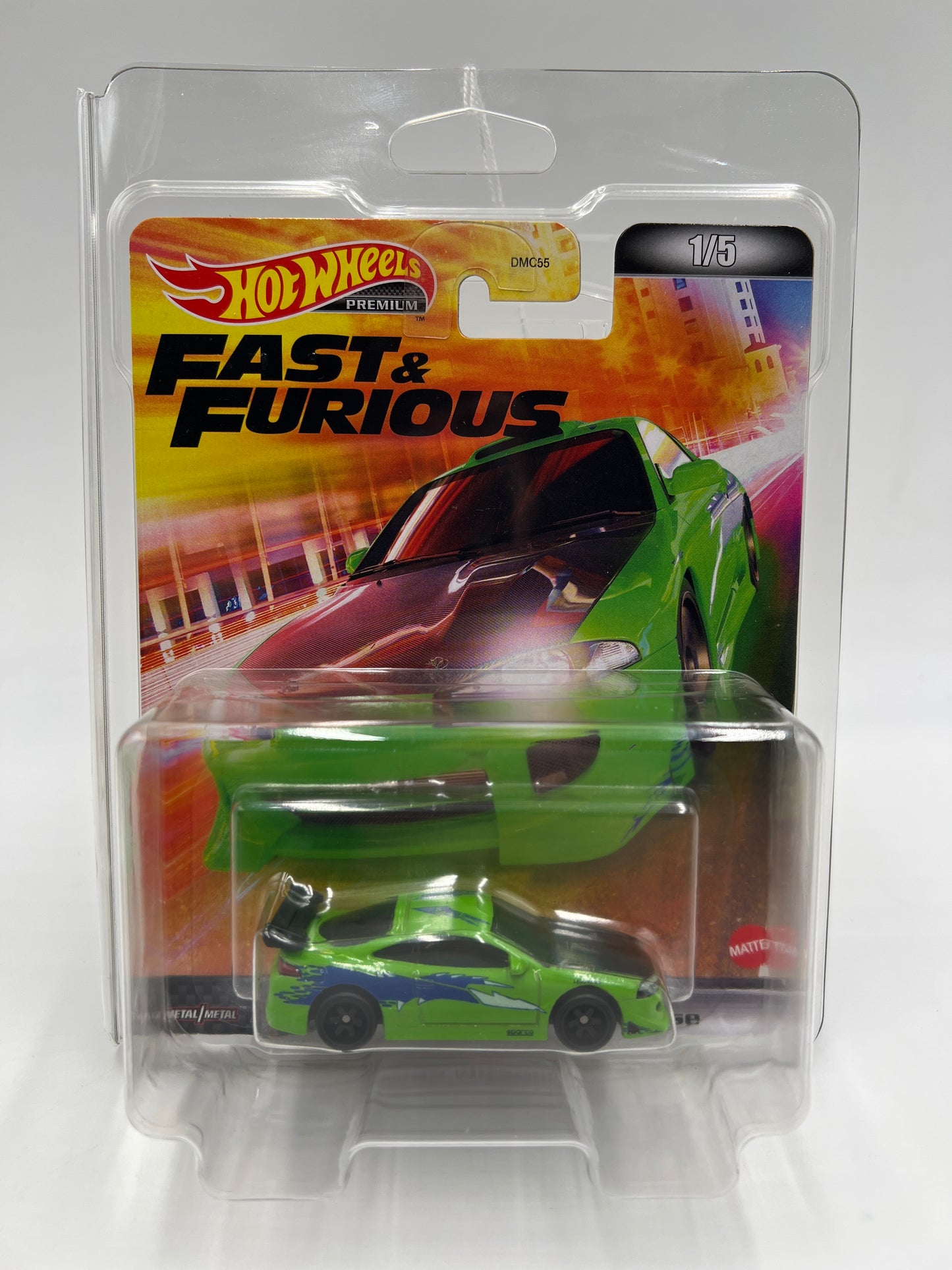 Hot Wheels Premium Fast & Furious #1 95 Mitsubishi Eclipse Green W/Protector 1
