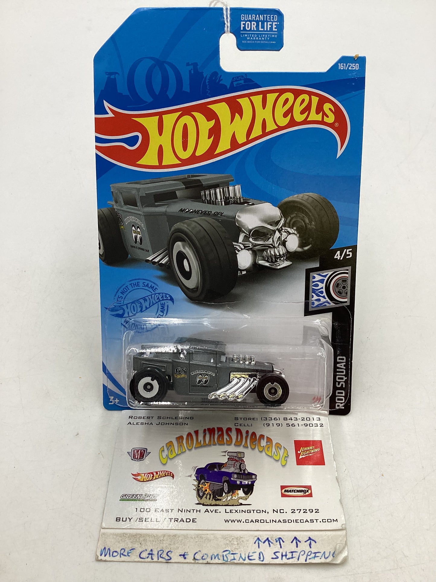 2021 Hot Wheels #161 Bone Shaker Gray Mooneyes 57A