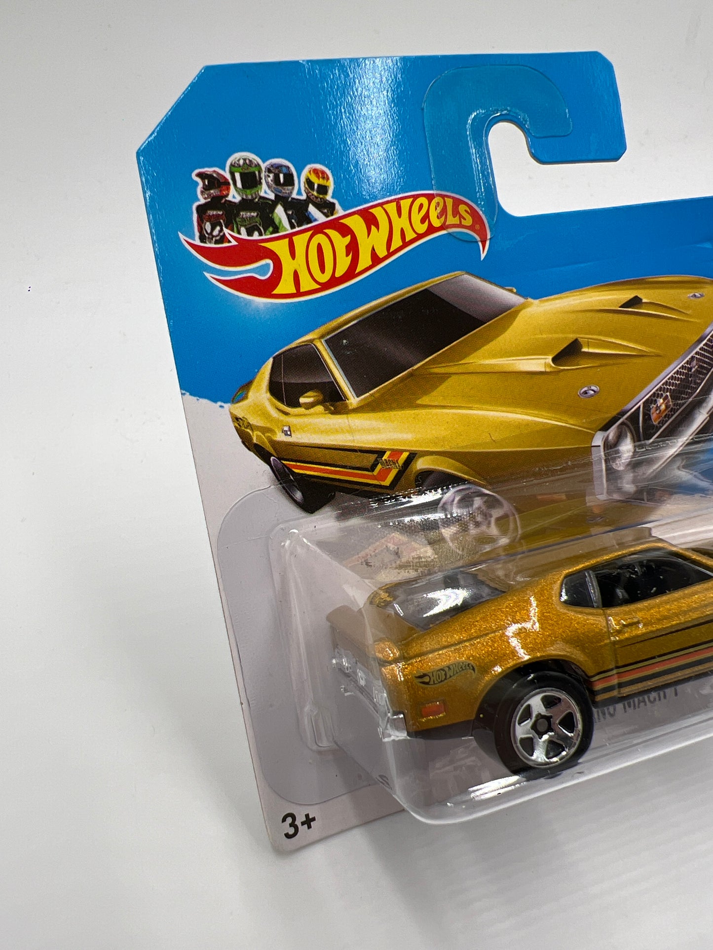 2014 Hot Wheels Short Card HW City #94 1971 Mustang Mach 1 Gold W/Protector 1