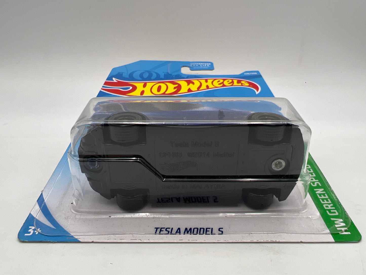 2019 Hot Wheels Super Treasure Hunt #226 Tesla Model S Blue W/Protector