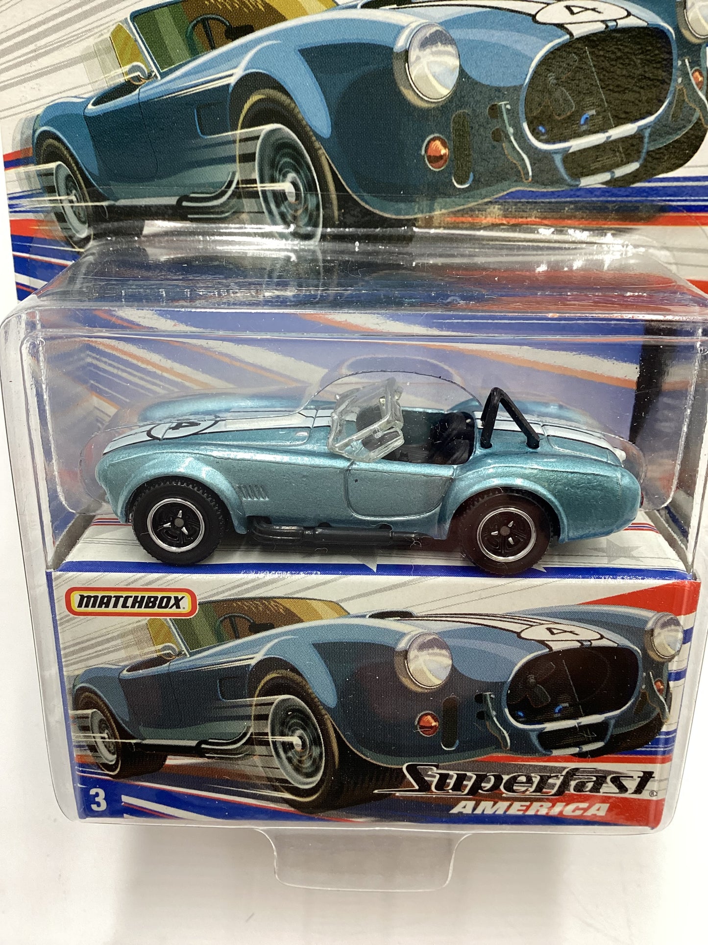 Matchbox Superfast America #3 1965 Shelby Cobra 427 S/C Light Blue