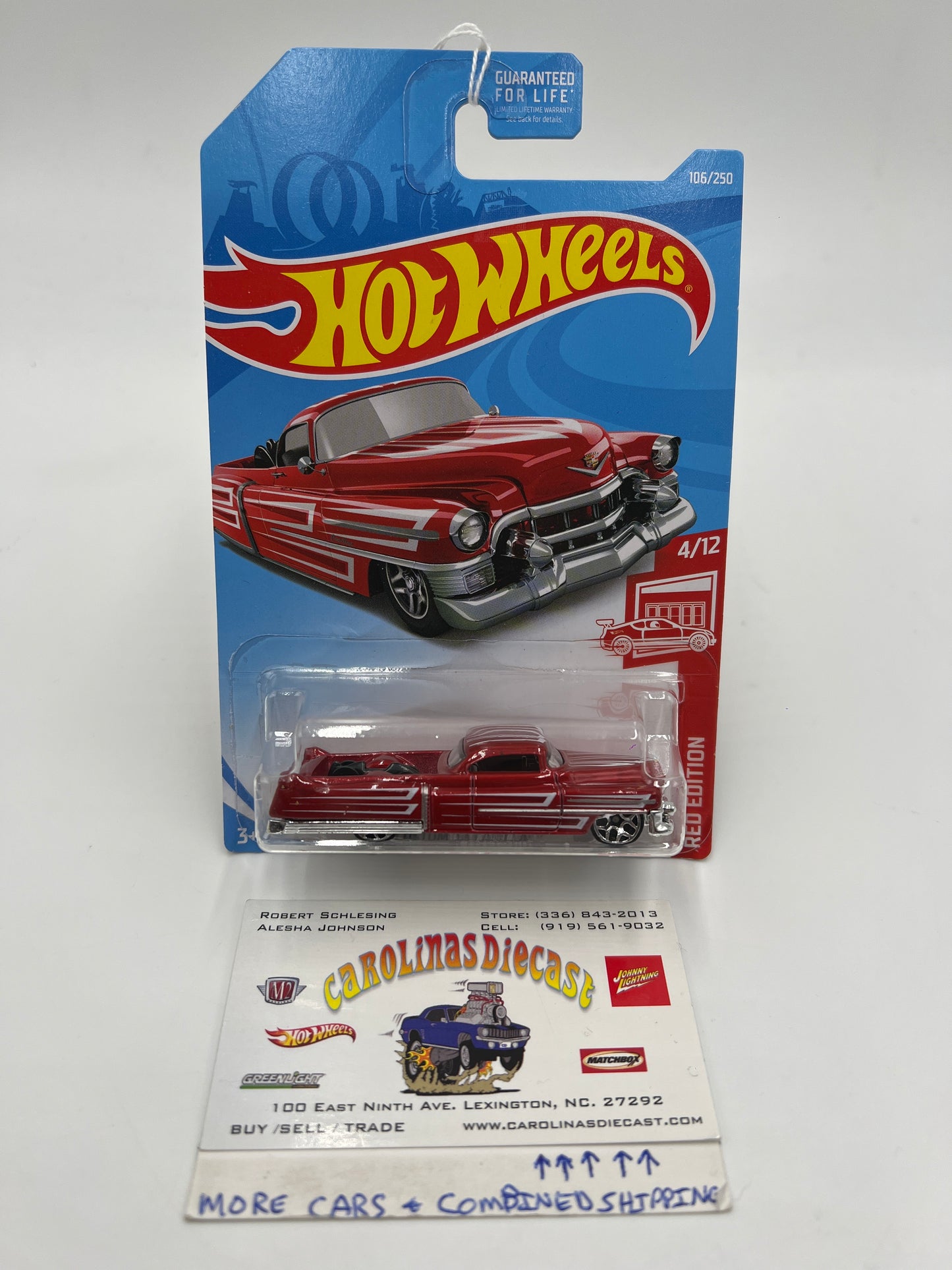 2019 Hot Wheels Target Exclusive Red Edition #106 Custom 53 Cadillac Red 147E