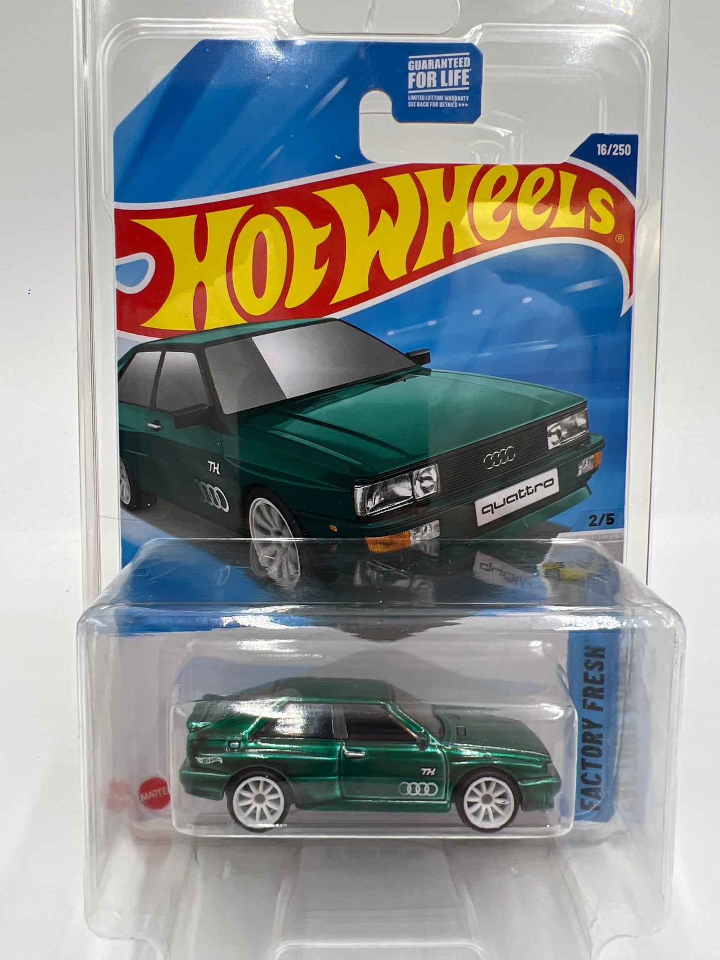 2025 Hot Wheels A Case Super Treasure Hunt #16 87 Audi Quattro Green W/Protector #1