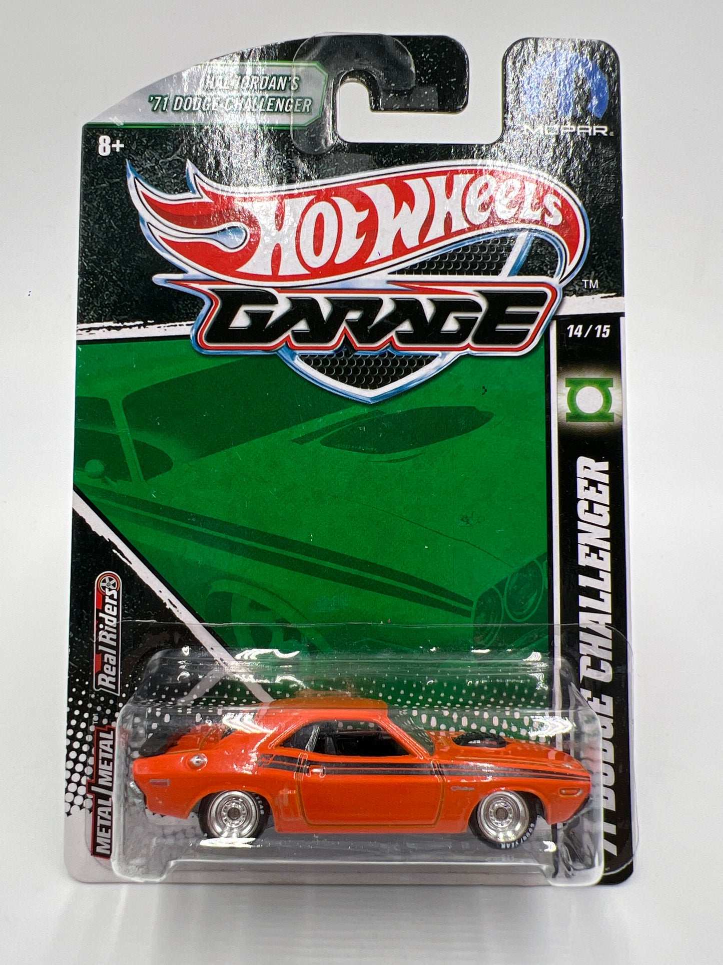 Hot Wheels Premium Garage Series #14 Green Lantern Hal Jordans 71 Dodge Challenger Orange W/Protector