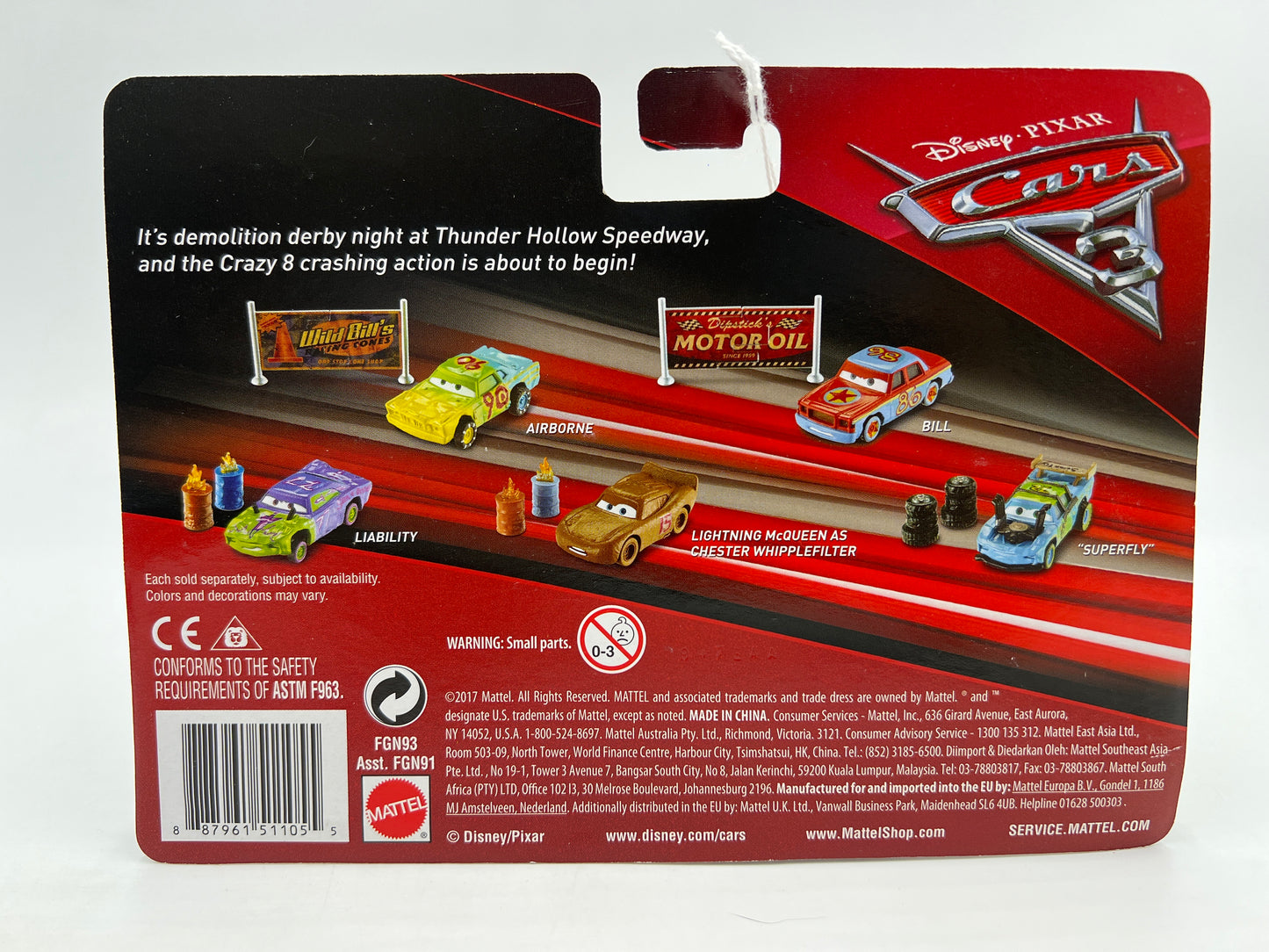 Disney Pixar Cars 3 Demo Derby Jambalaya Chimichanga 142B