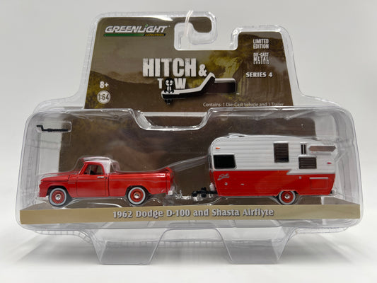 Greenlight Hitch & Tow Series 4 1962 Dodge D-100 and Shasta Airflyte