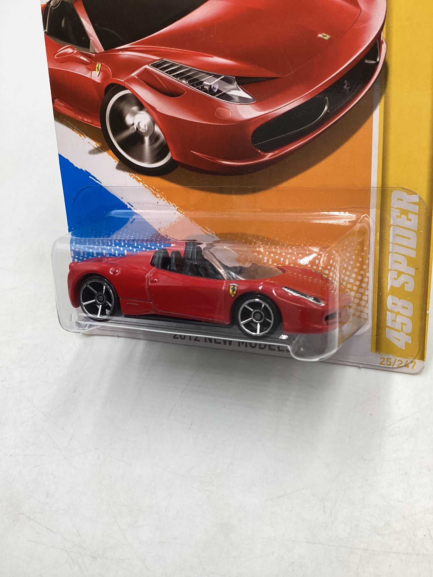 2012 Hot Wheels #025 Red Ferrari 458 Spider