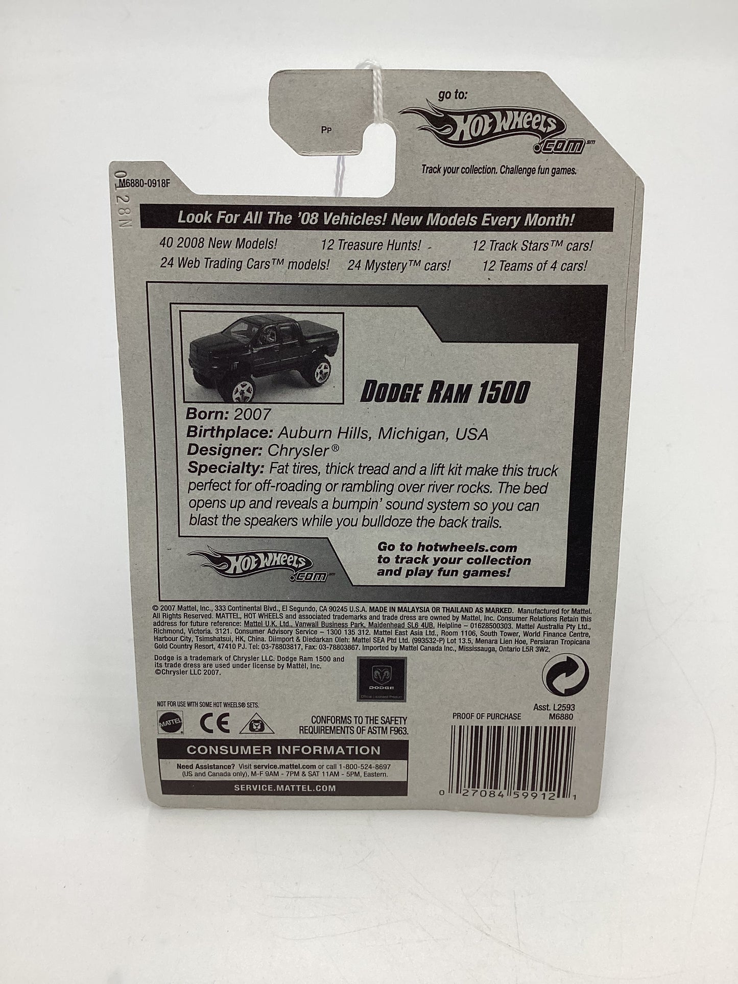 2008 Hot Wheels HW Team: Hot Trucks #138 Dodge Ram 1500 Yellow 39B