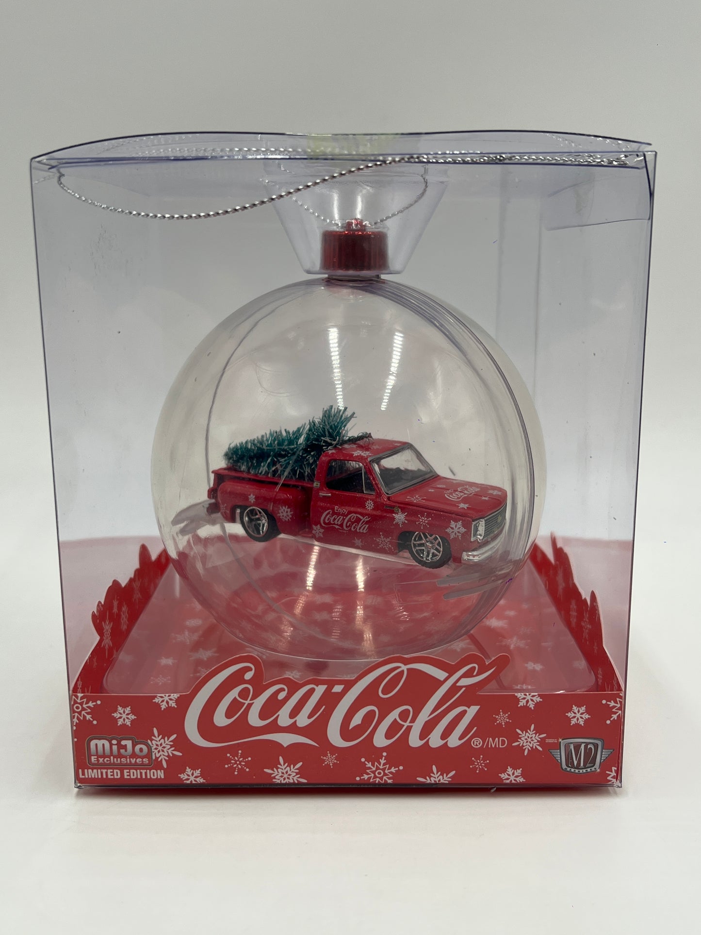 M2 Machines MiJo Exclusives Coca Cola Holiday Christmas Ornaments 1974 Chevrolet Silverado Stepside Red