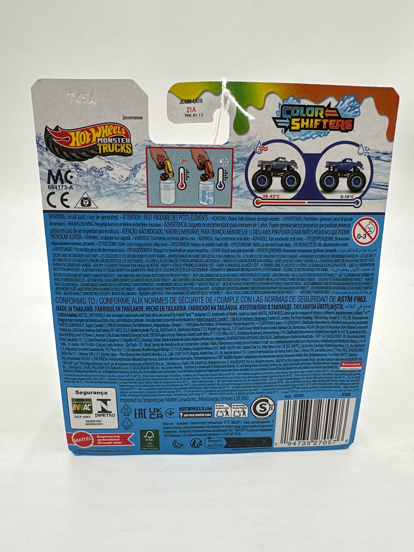 Hot wheels Monster Trucks Color Shifters Bigfoot 124D