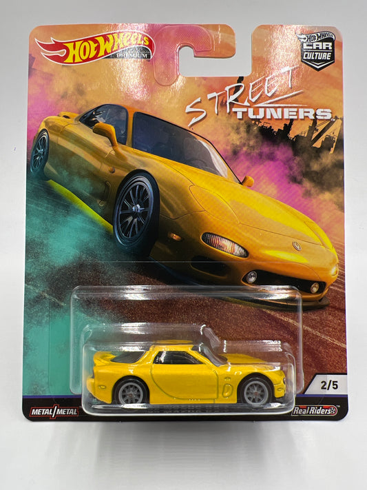 Hot Wheels Premium Street Tuners #2 95 Mazda RX-7 Yellow W/Protector