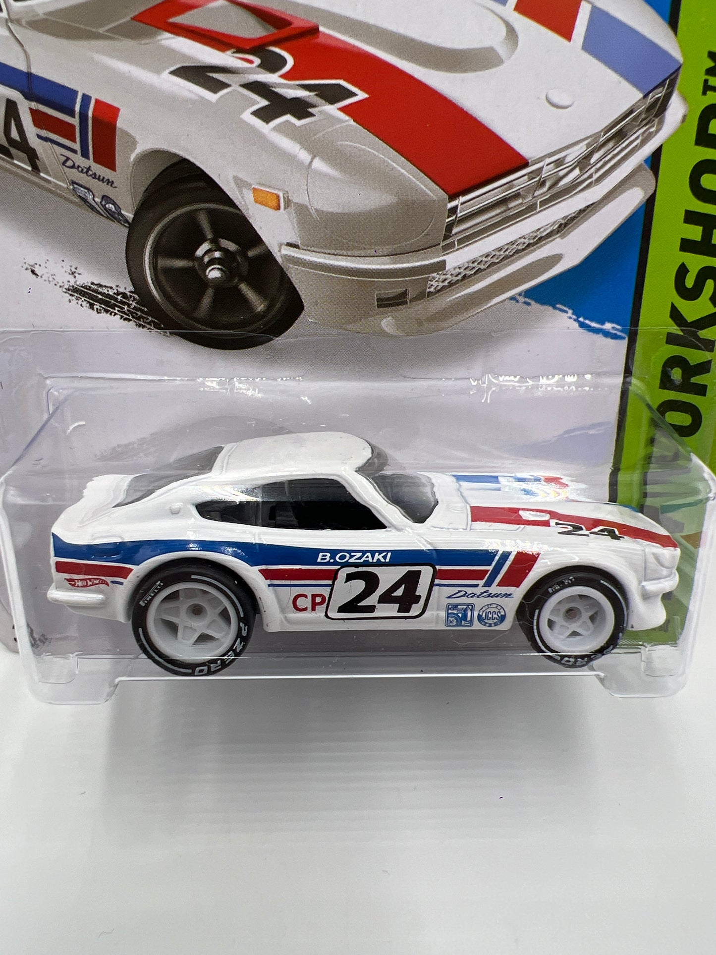 Hot Wheels Datsun 240Z White Wheel Swap Custom On Card W/Protector SR