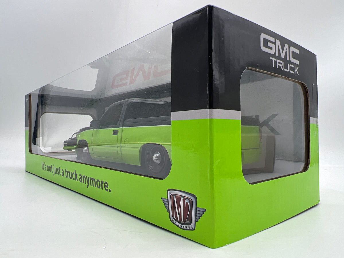 2026 M2 Machines R01 1/24 & 1/64 2 Pack 1990 GMC Sierra 1500 Custom Green/Black 2