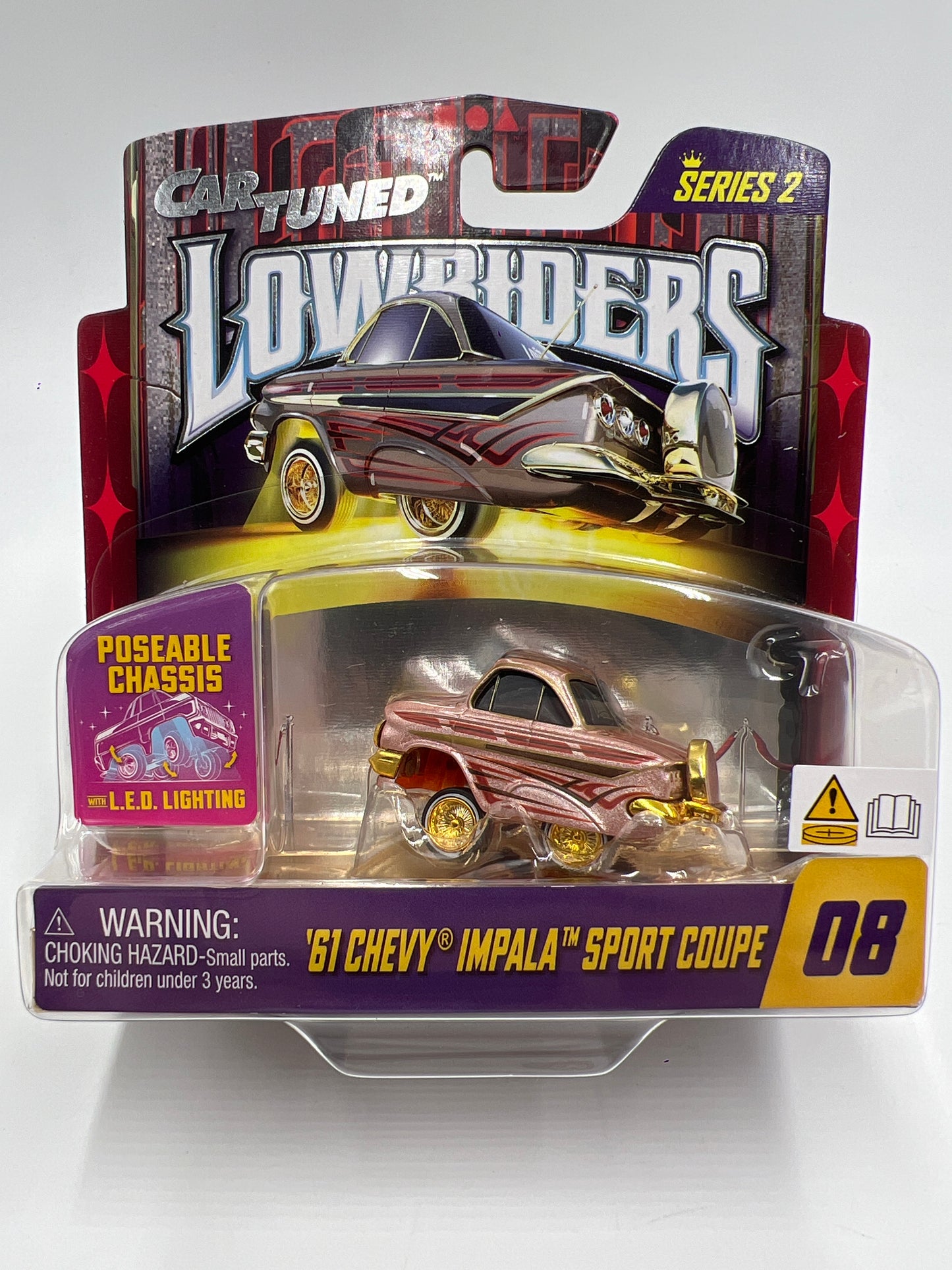 MGA Car Tuned Series 2 Show Glow Lowriders #8 61 Chevy Impala Sport Coupe