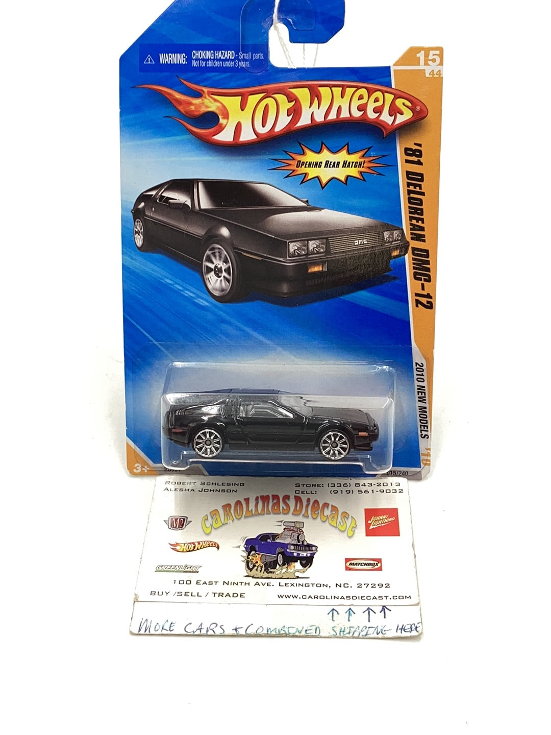 2010 Hot Wheels #15 81 DeLorean DMC-12 black 60B