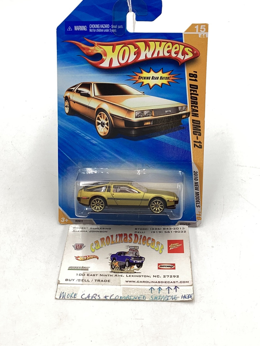 2010 Hot Wheels #15 81 DeLorean DMC-12 gold 60B