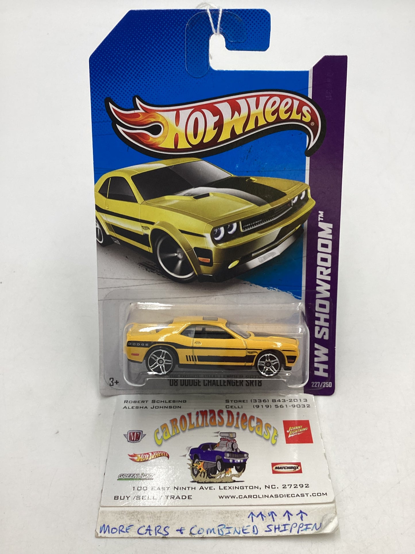 2013 Hot Wheels #227 08 Dodge Challenger SRT8 Yellow 46G