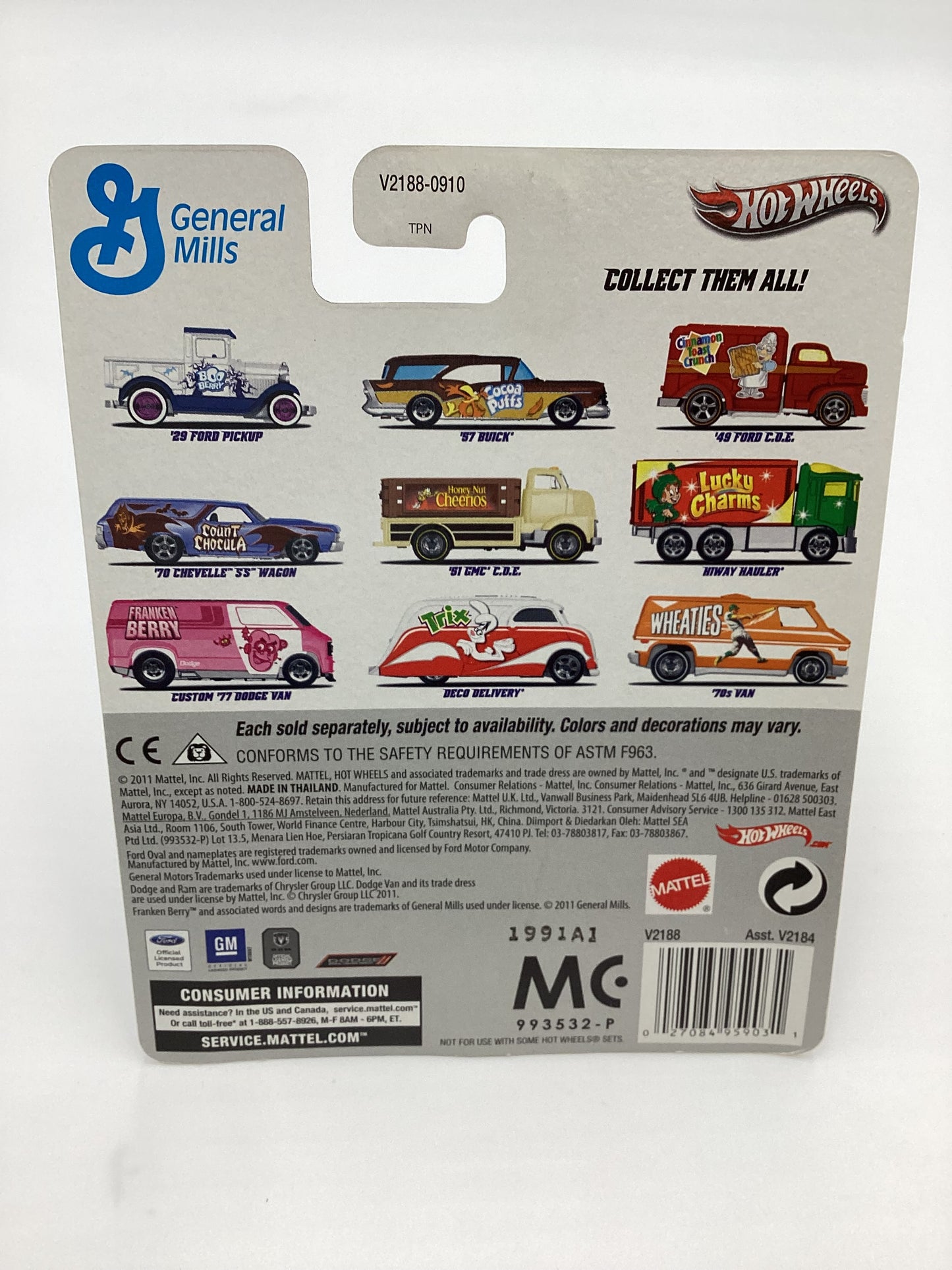 2011 Hot Wheels Premium General Mills Custom 77 Dodge Van Pink Franken Berry with protector