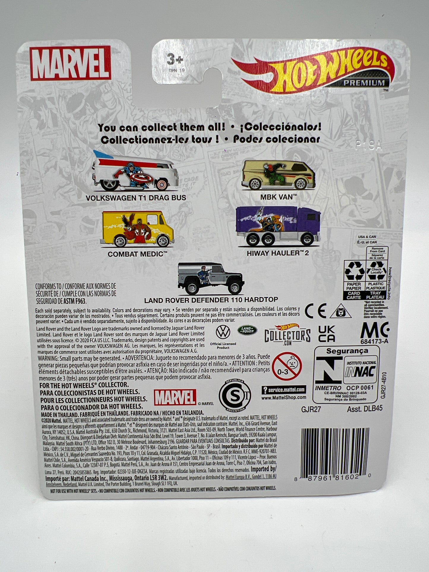 2021 Hot Wheels Marvel Pop Culture #5 Land Rover Defender 110 Hard Top 269D