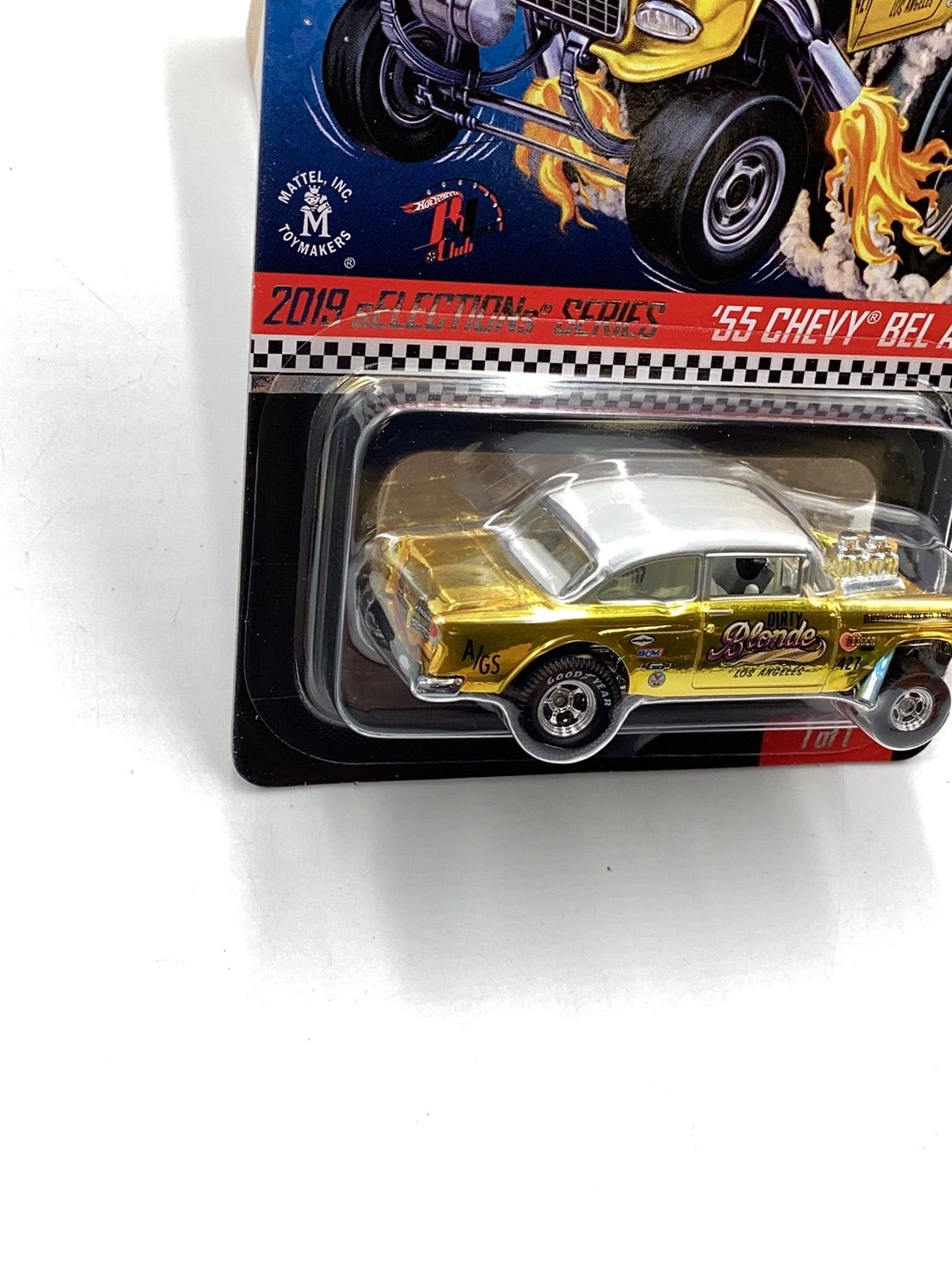 Hot wheels 2019 Selections Series redline club 55 Chevy Bel Air Gasser with protector