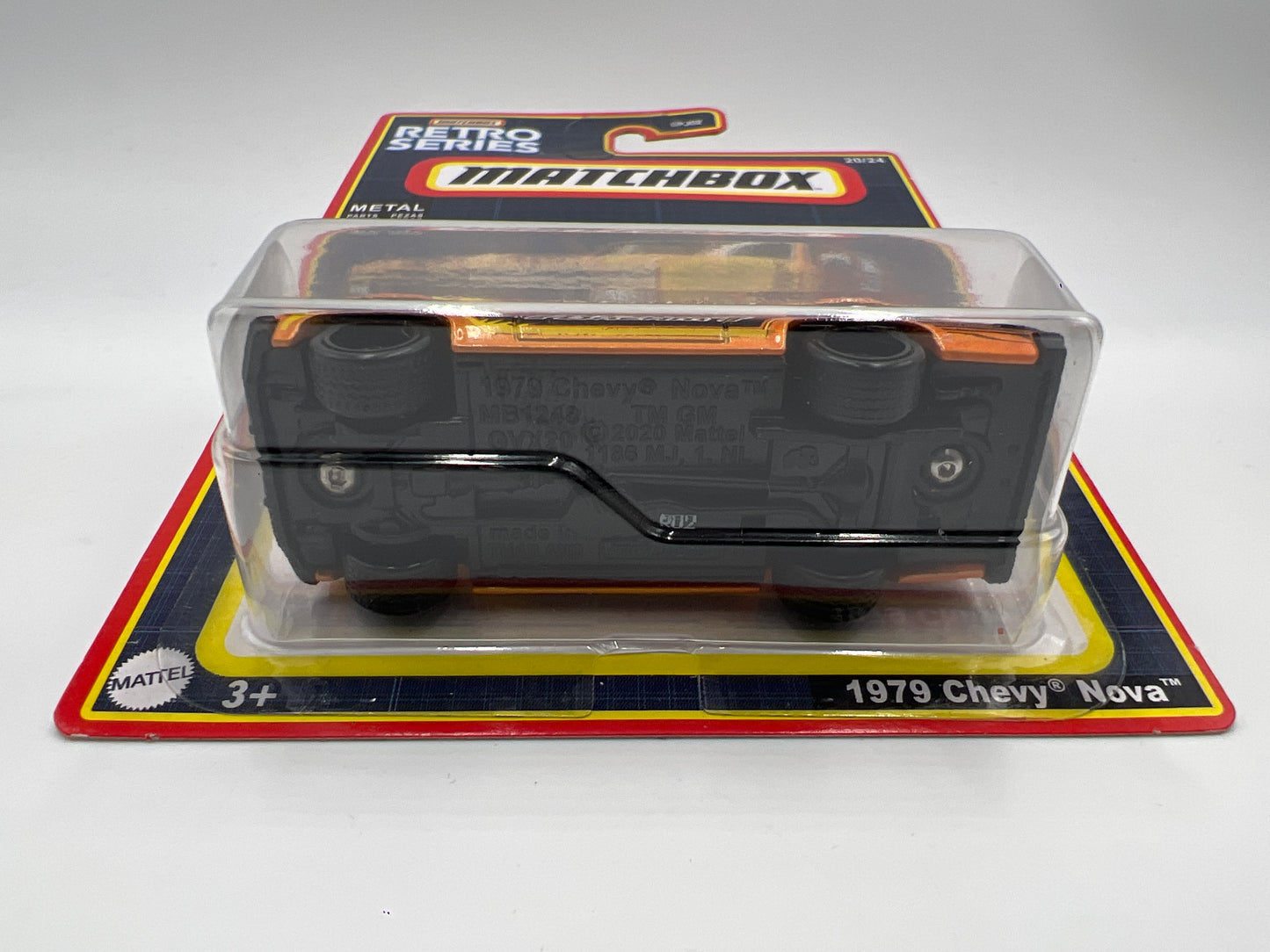 Matchbox Retro Series 1979 Chevy Nova Orange Wheel Swap Custom On Card W/Protector SR