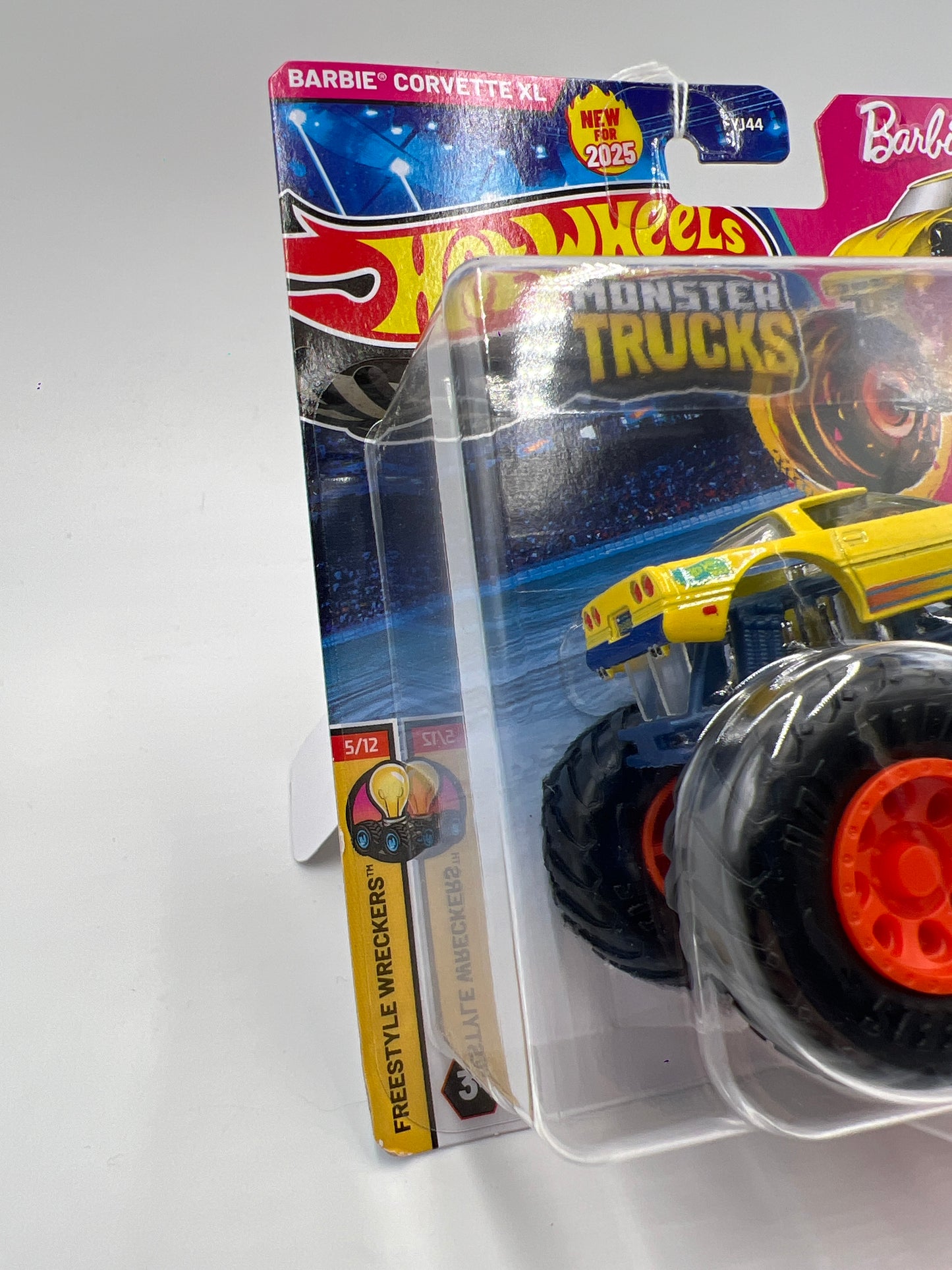 2025 Hot Wheels Monster Trucks Barbie Corvette XL Yellow 124A