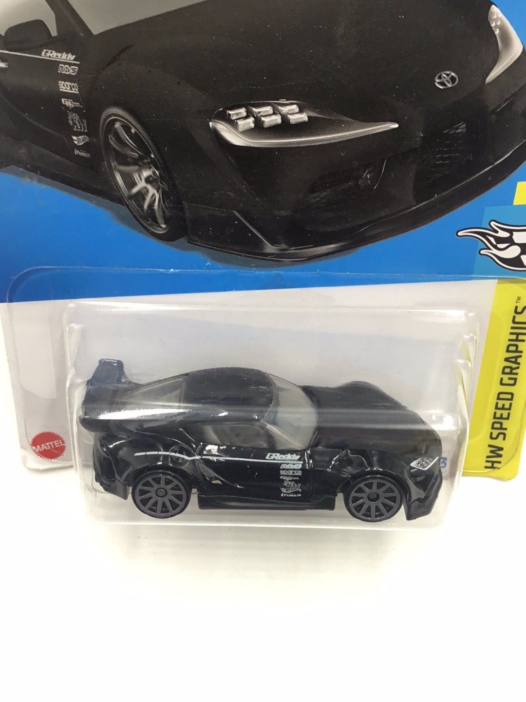 2022 hot wheels #160 20 Toyota GR Supra black GameStop exclusive (Cracked Blister)