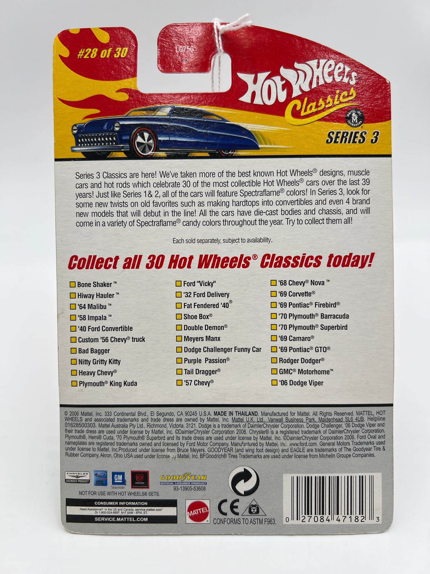 Hot Wheels Classics Series 3 #28 Rodger Dodger Spectraflame Blue SR