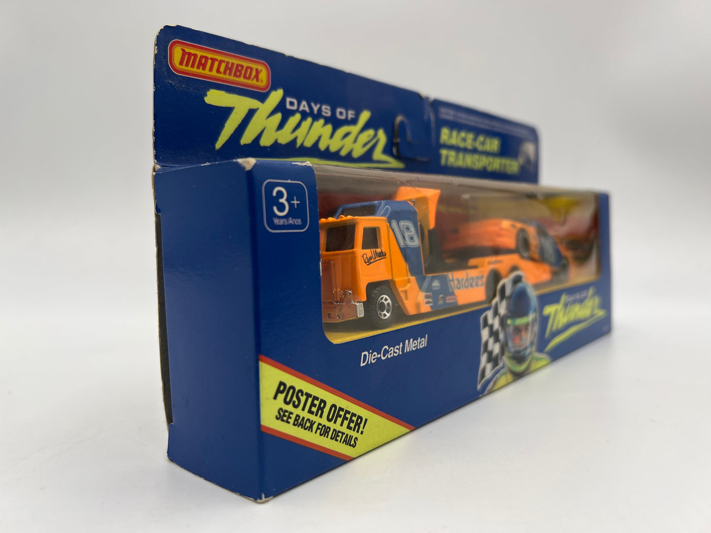 Matchbox Days Of Thunder Team Race-Car Transporter & Race Car Hardees Lot Of 2