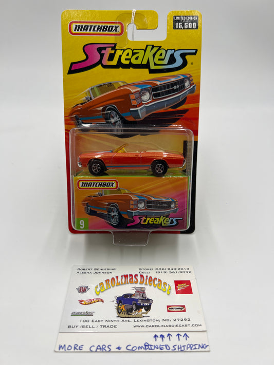 Matchbox Streakers #9 1971 Chevrolet Chevelle SS Orange 172i