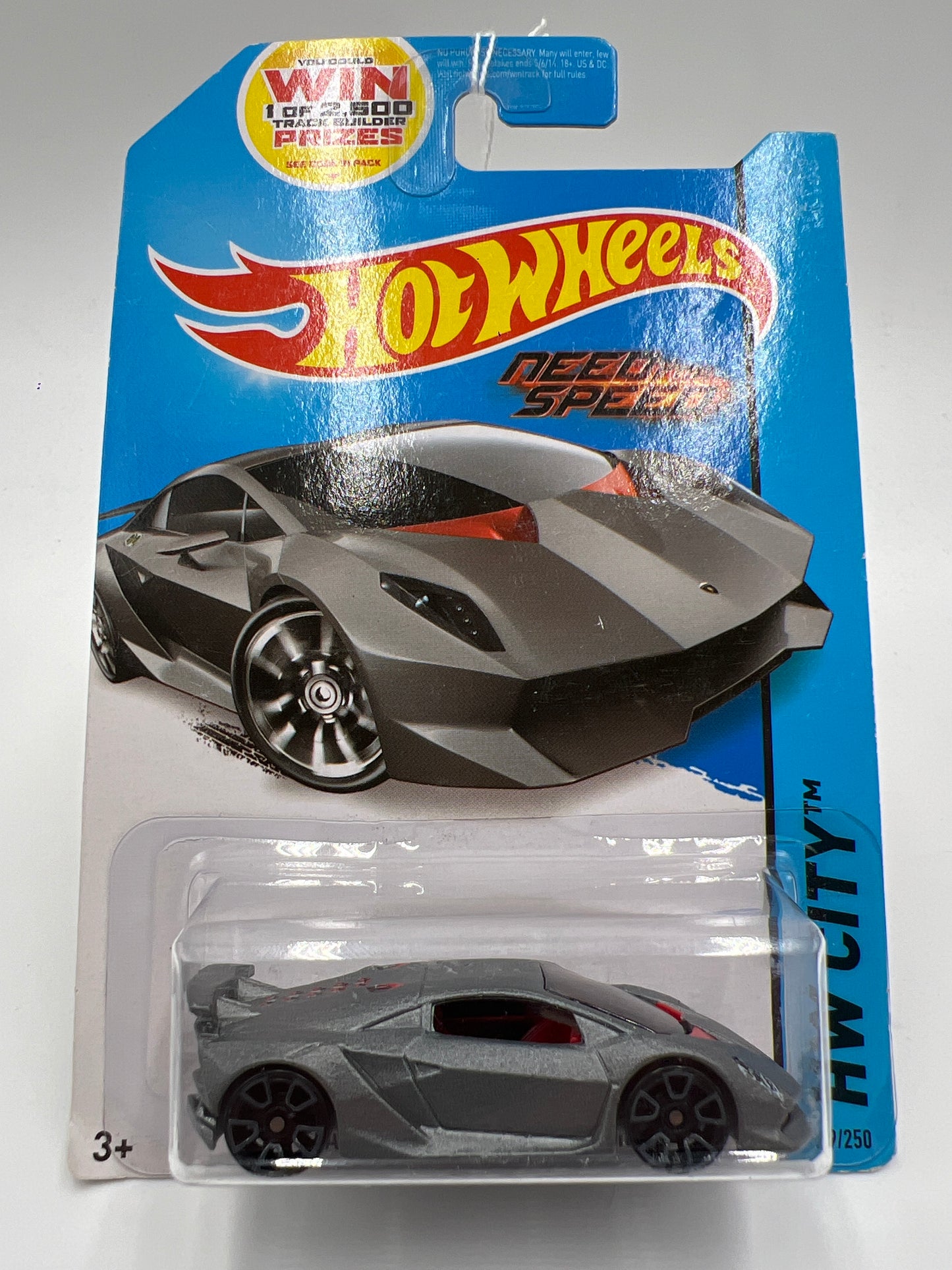 2014 Hot Wheels City #39 Need For Speed Lamborghini Sesto Elemento Gray 102C