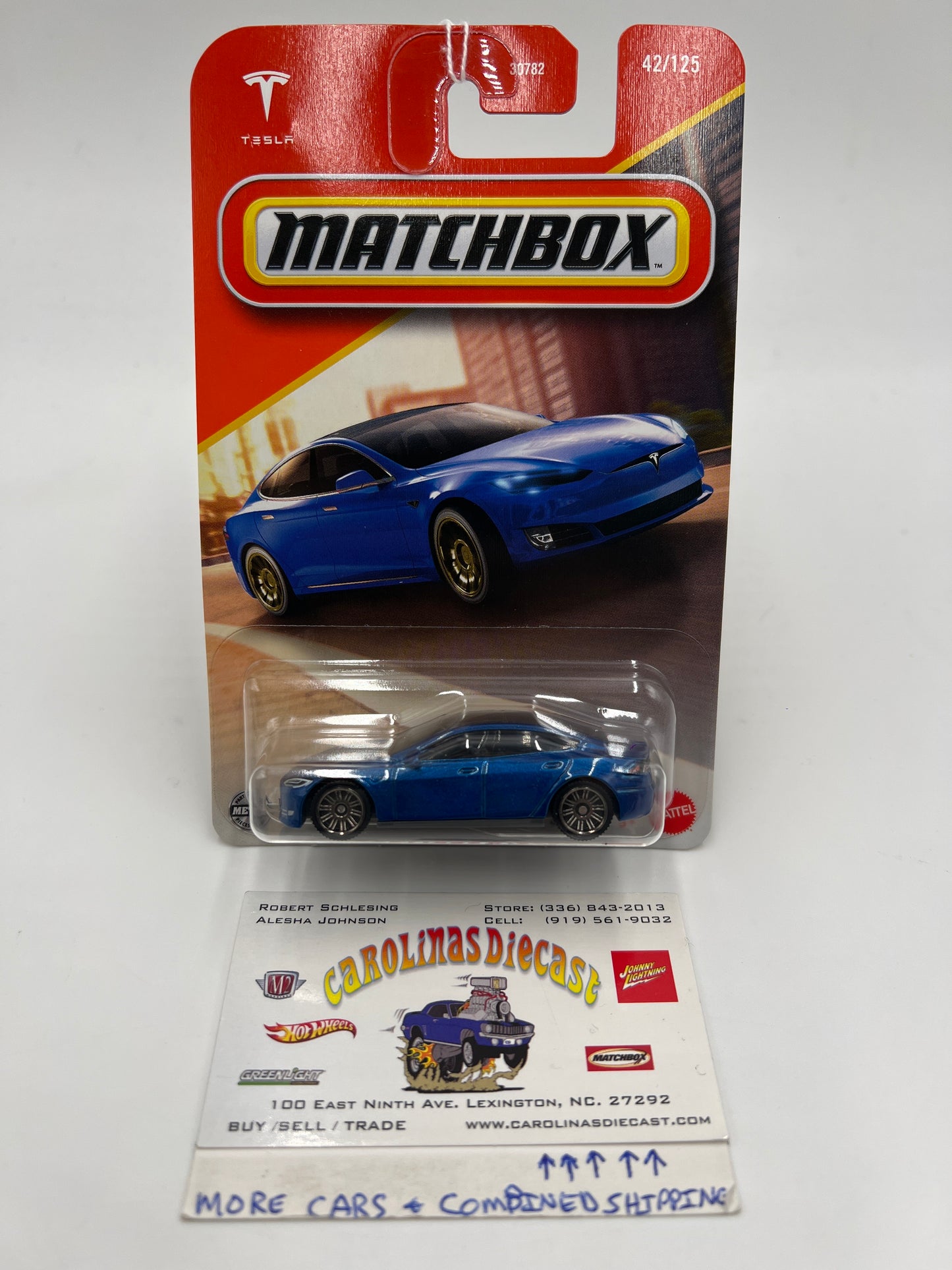 2025 Matchbox #42 Tesla Model S Blue 213K
