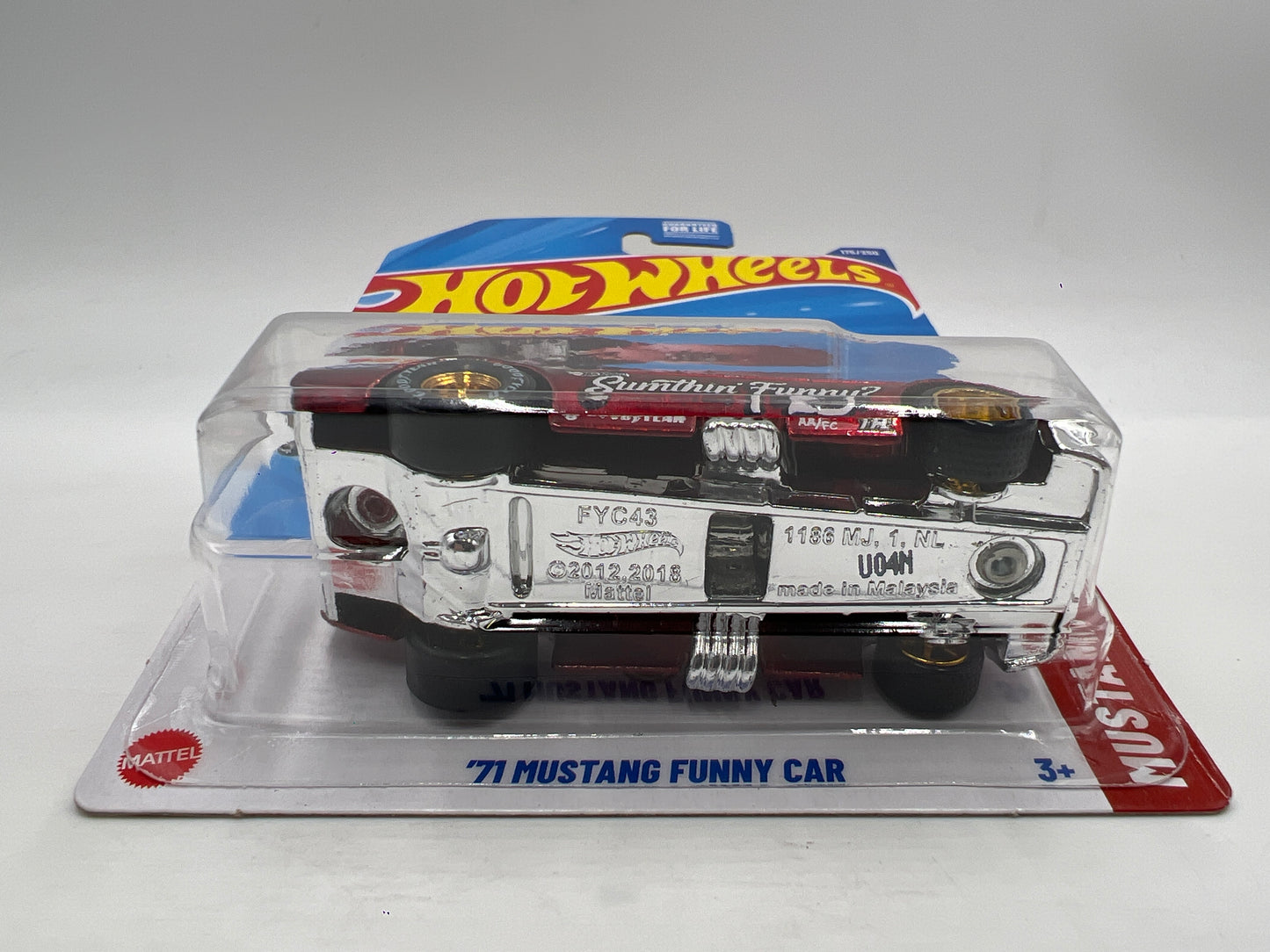 2025 Hot Wheels Super Treasure Hunt #175 71 Mustang Funny Car Red W/Protector