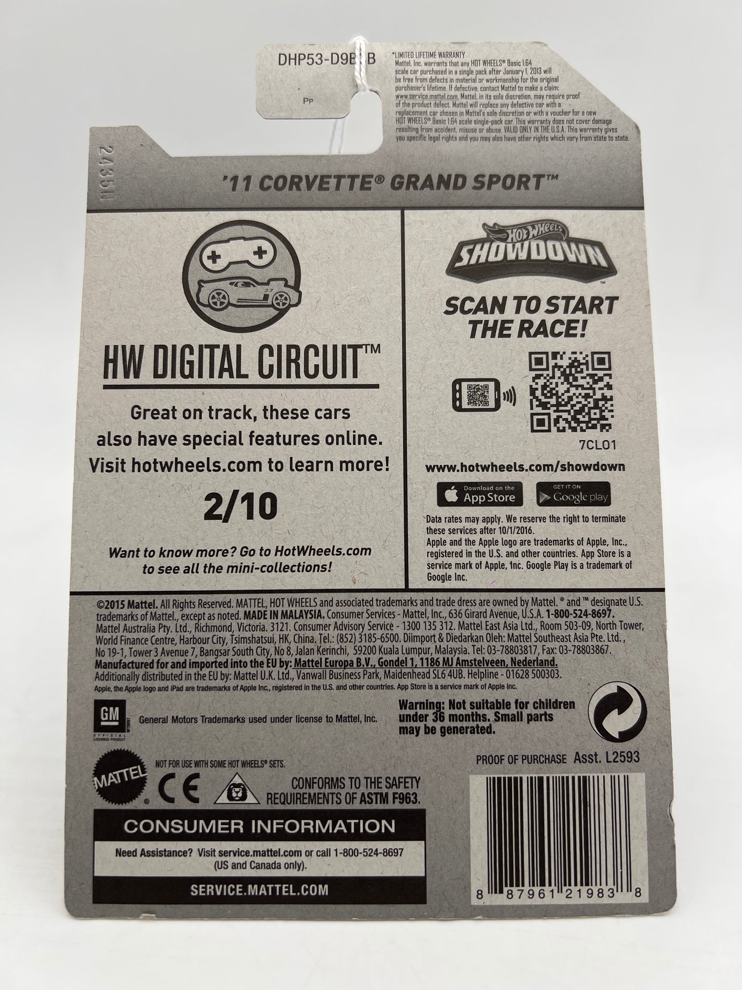 2016 Hot Wheels Treasure Hunt #22 11 Corvette Grand Sport Red