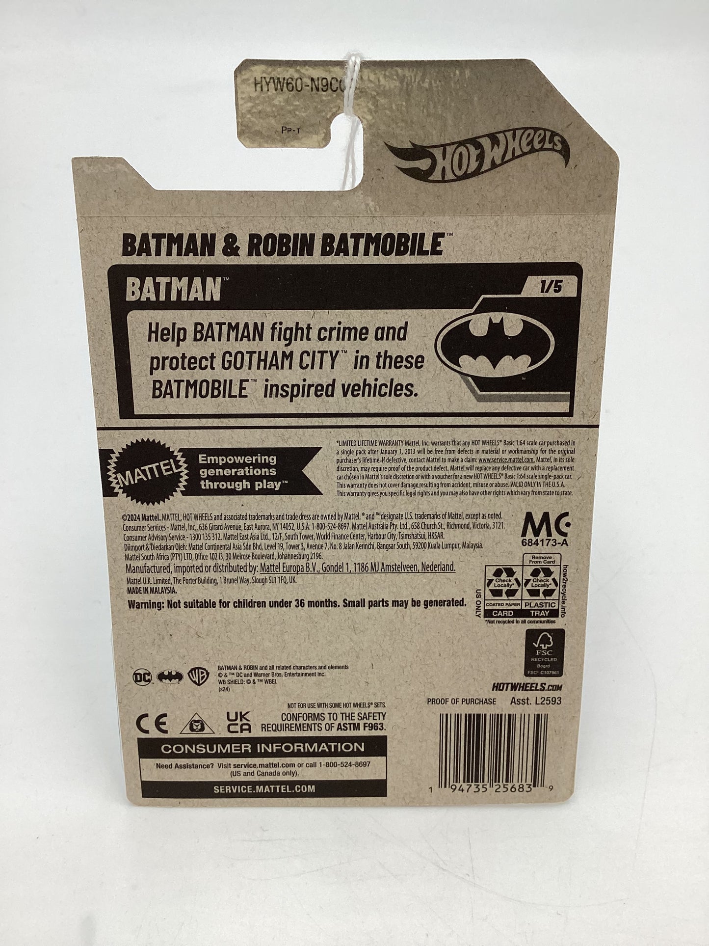 2025 Hot Wheels B case #2 Batman & Robin Batmobile