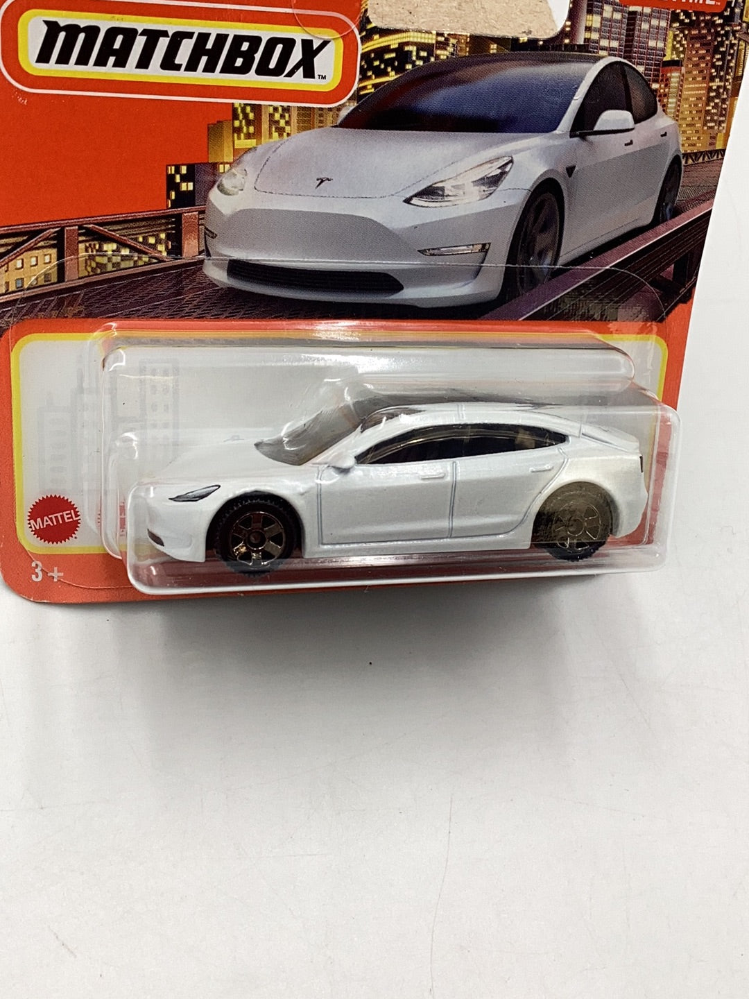 2023 matchbox #53 Tesla Model 3 Short Card 48E