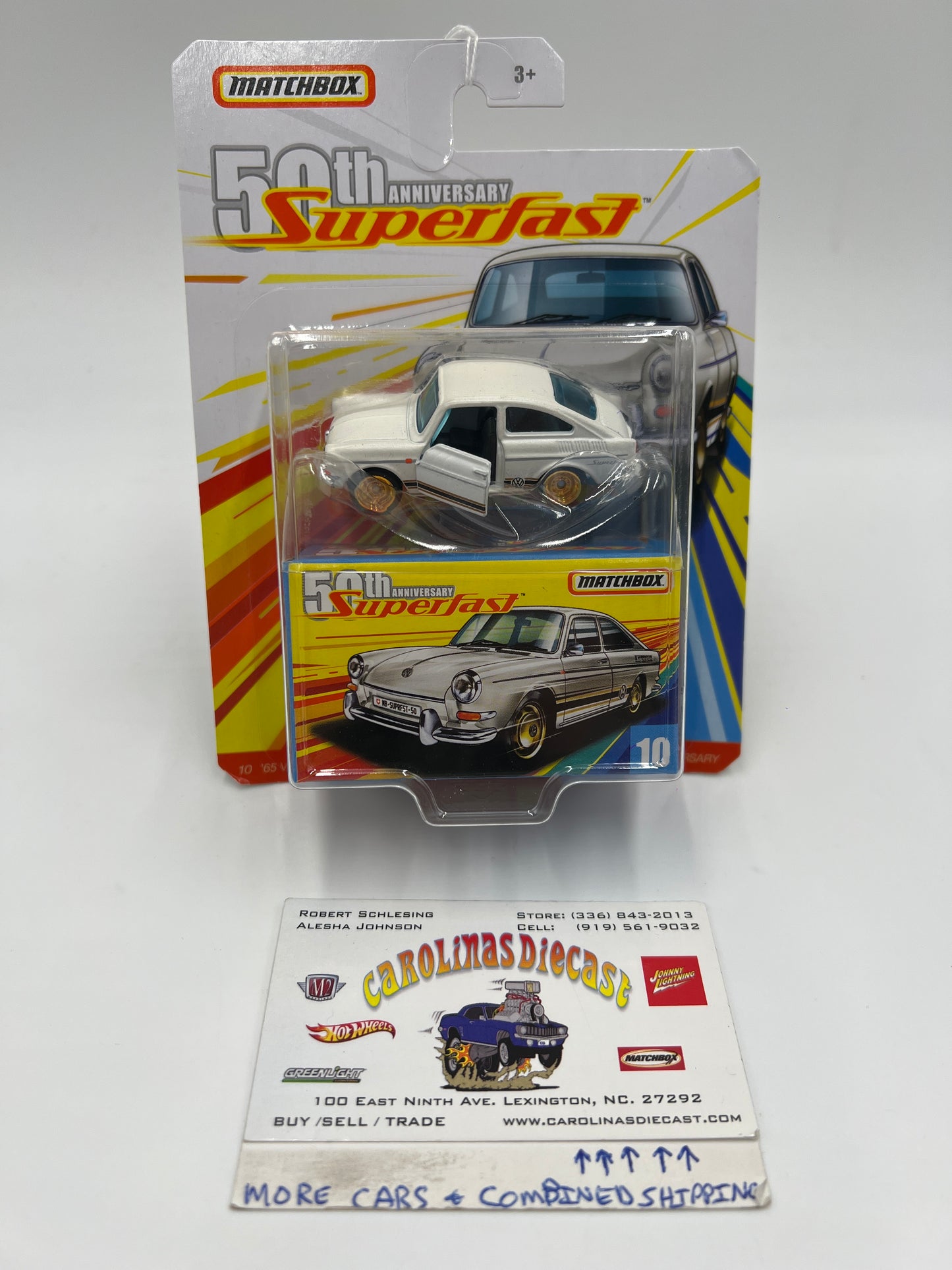 Matchbox 50th Anniversary Superfast #10 65 Volkswagen Type 3 Fastback White 173H