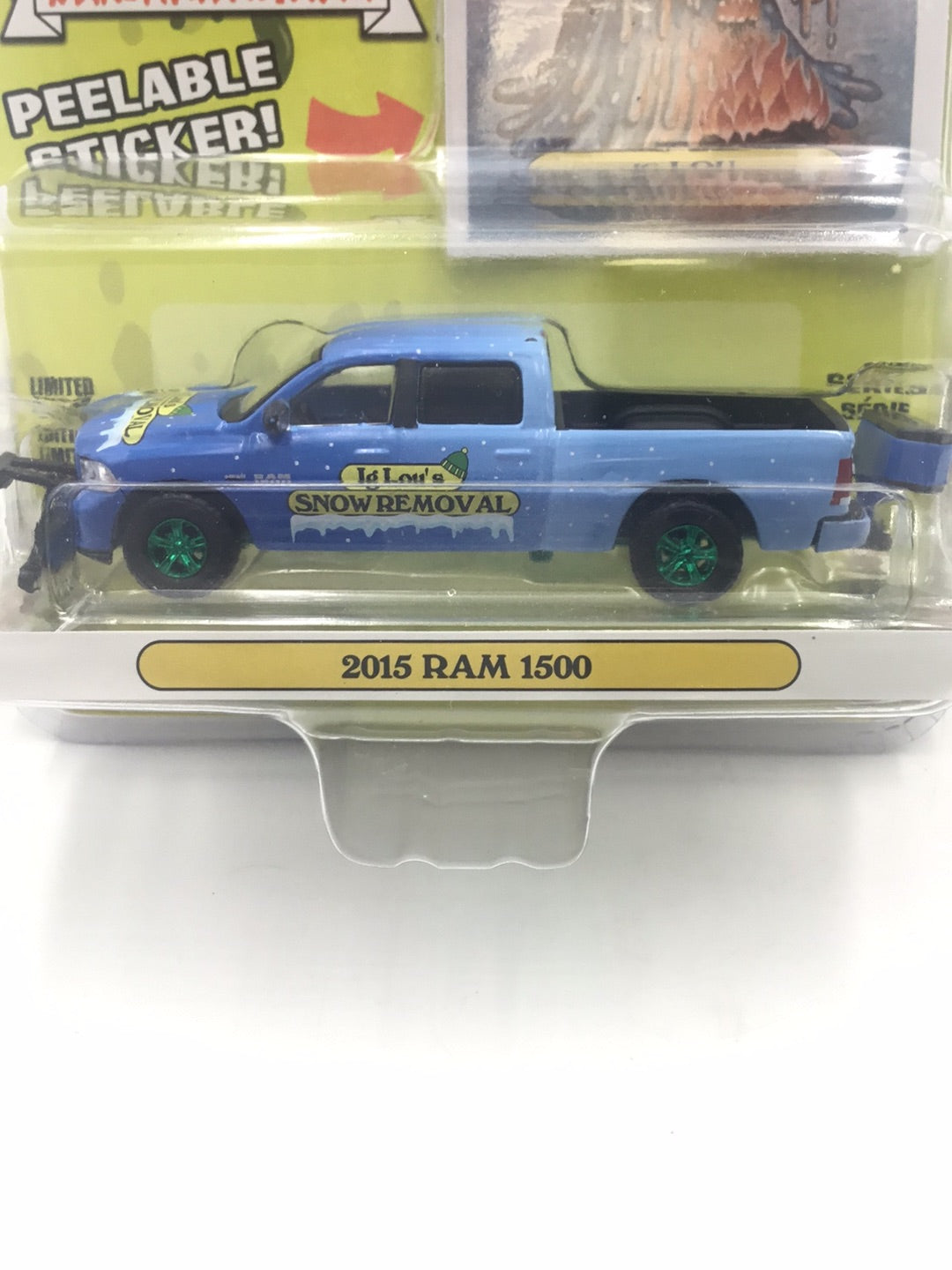 Greenlight Garbage Pail Kids 2015 Ram 1500 green machine CHASE (Snow Plow is loose see pictures)