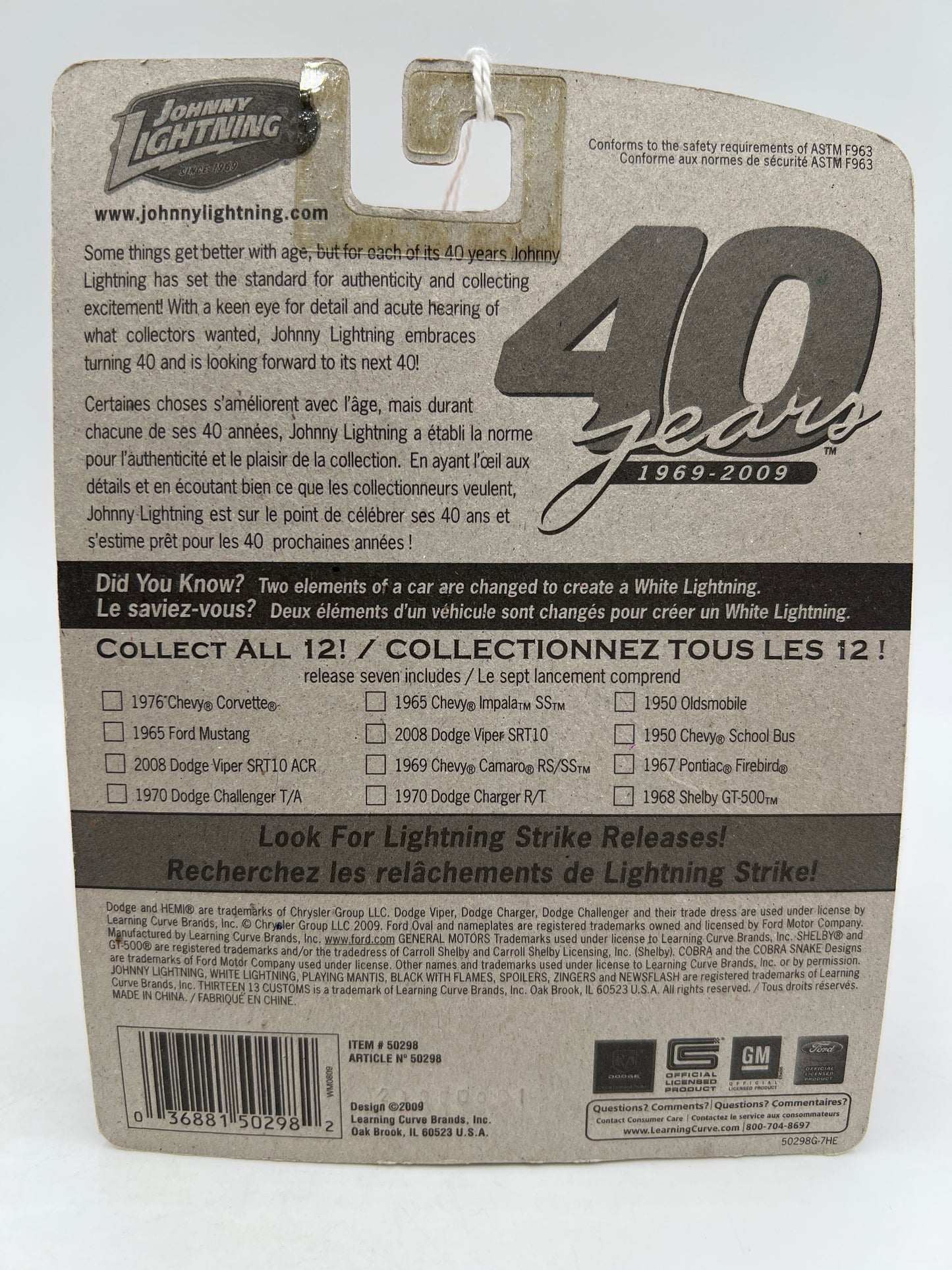 Johnny Lightning Small Card 1950 Chevy School Bus Yellow