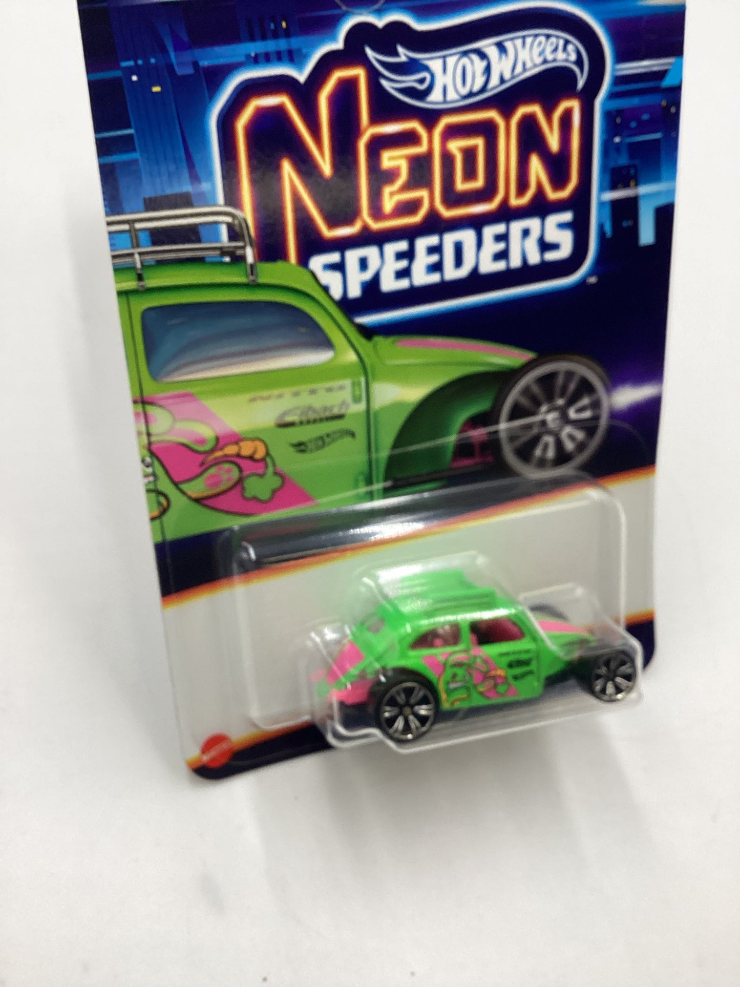 2025 Hot Wheels Neon Speeders #2 Custom Volkswagen Beetle Green 158E