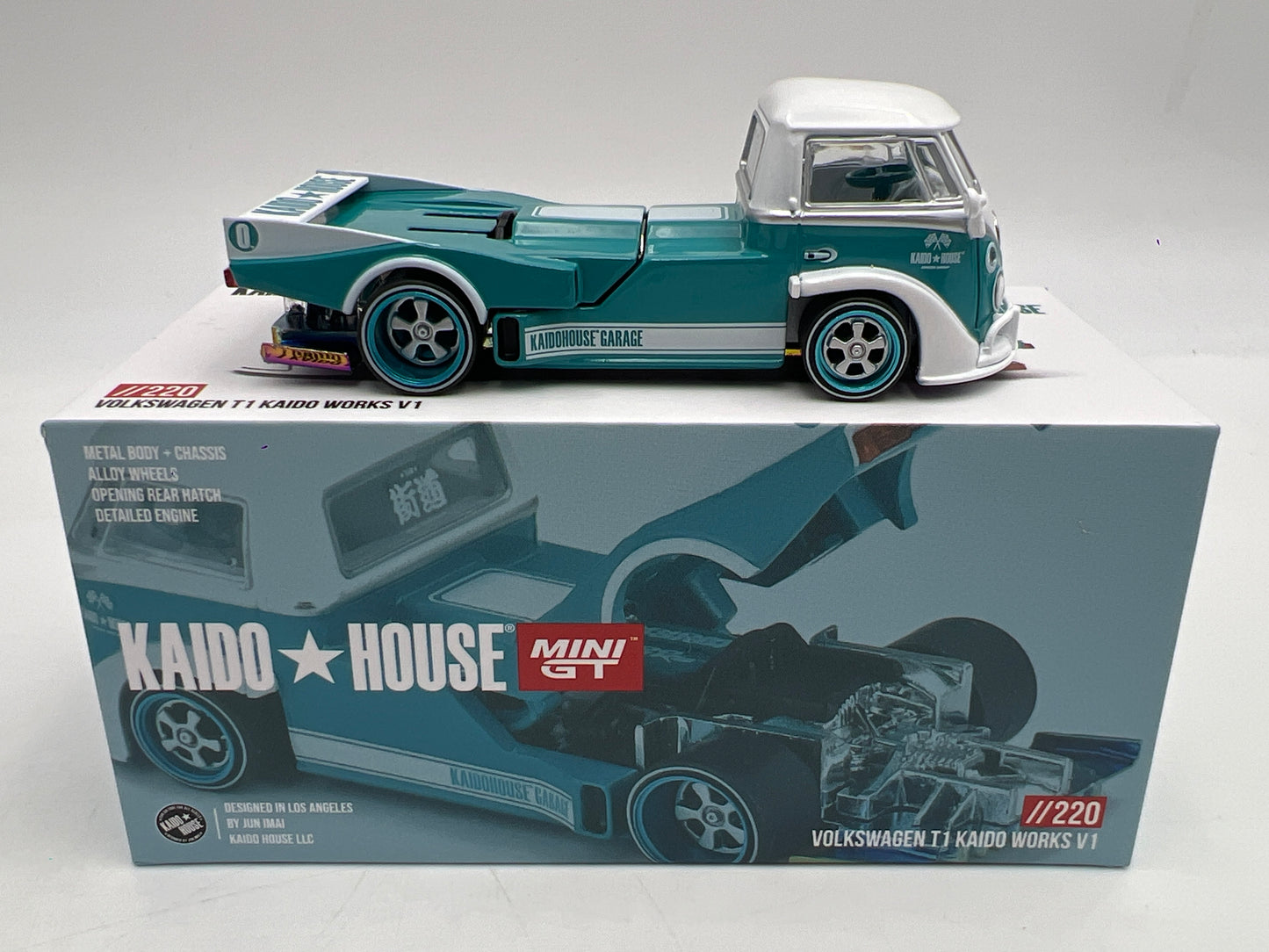 Mini GT Kaido House #220 Volkswagen T1 Kaido Works V1 Turquoise